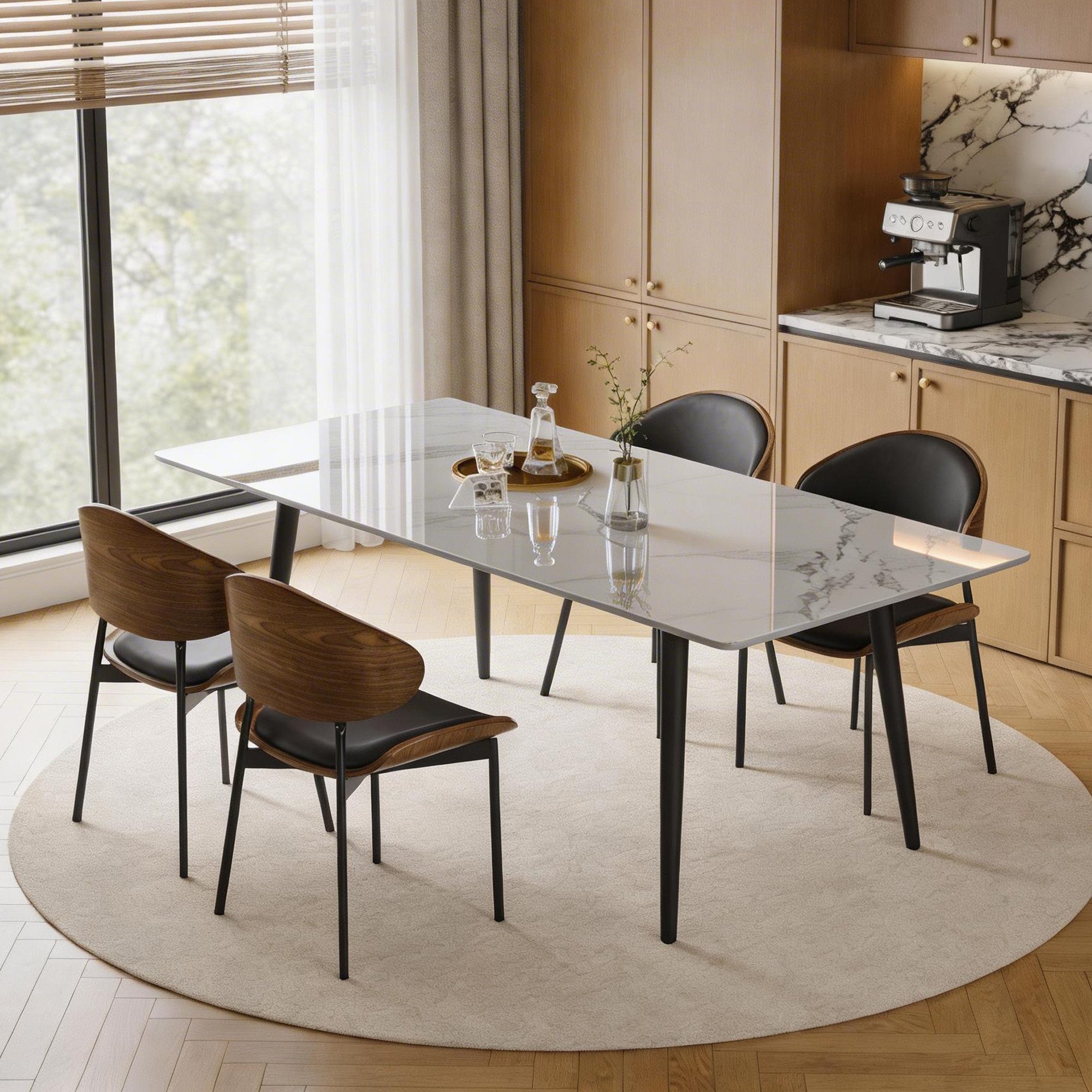 oleyluckidea Esstisch 160cm, Moderner Esszimmer küchentisch, Esszimmertisch Weiß (ein Esstisch), Breite 120/160 cm