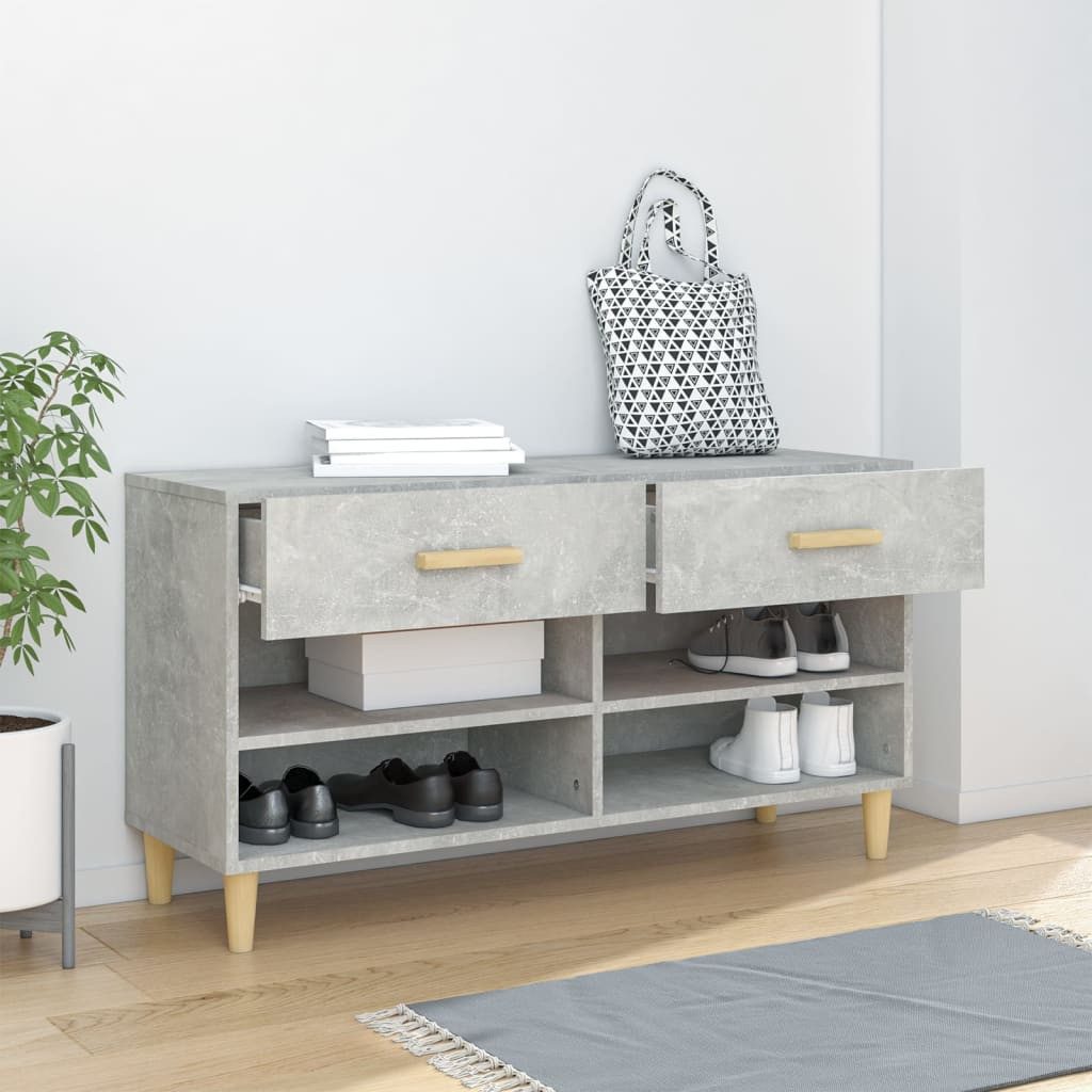 vidaXL Schuhregal Schuhschrank Betongrau 102x35x55 cm günstig online kaufen