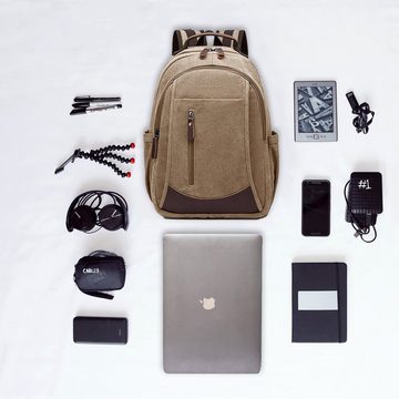 TAN.TOMI Rucksack Eleganter Rucksack für Uni, Schule und Arbeit im Retro-Look (Herren), mit Laptopfach