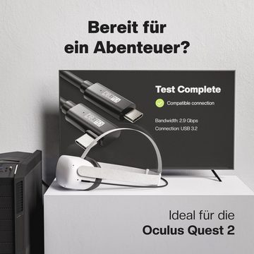 CABLETEX 5m Kabel für Meta Quest 3 Link, Oculus Quest 2, PICO 4 etc USB 3.2 USB-Kabel, USB-C, USB C, USB-C, USB C (500 cm), Gleichzeitiges Aufladen, geringes Gewicht, latenzfrei