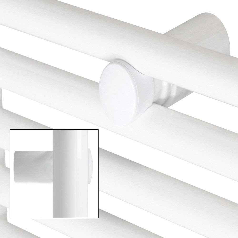 LuxeBath Badheizkörper Designheizkörper Handtuchtrockner Handtuchheizkörper Handtuchheizung, Weiß 600x800mm gerade Seitenanschluss Heizstab 300W Thermostat