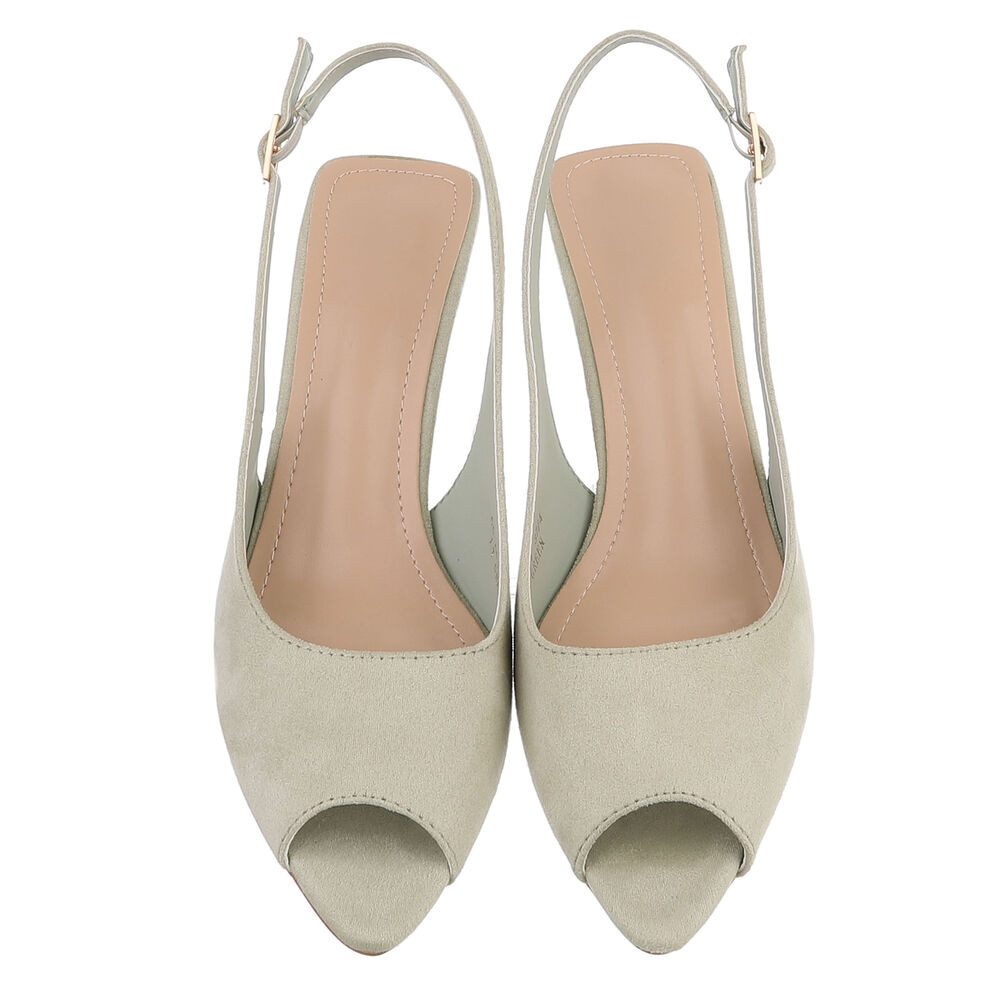 Ital-Design Damen Slingback-Pumps mit High Heel und Schnalle Schnürpumps (91849518) Pfennig-/Stilettoabsatz High Heels in Hellgrün – Bild 4 von 5