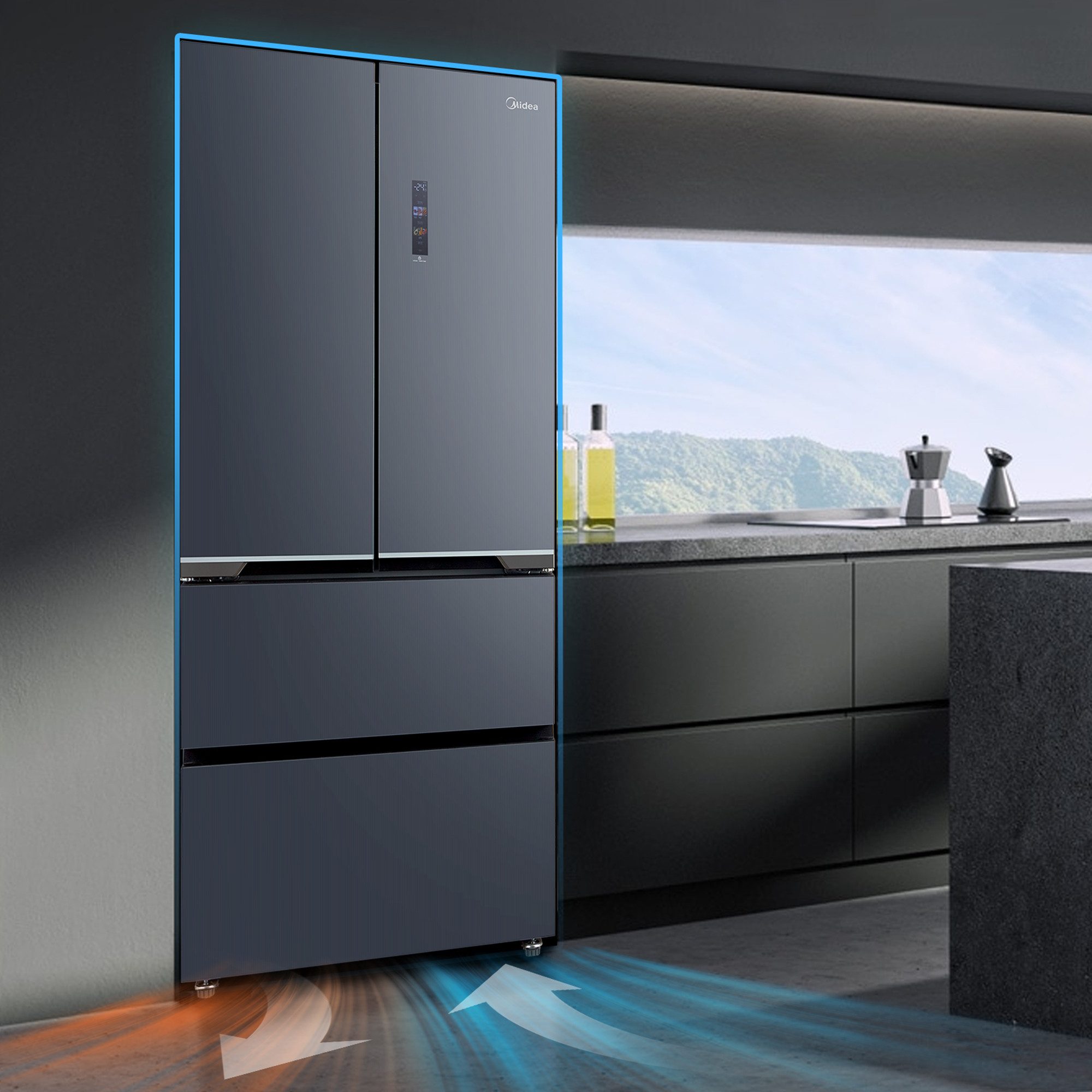 Midea French Door INSTA-FIT MASTER MDRF600BIE70, 191 cm hoch, 75 cm breit – Bild 4 von 5