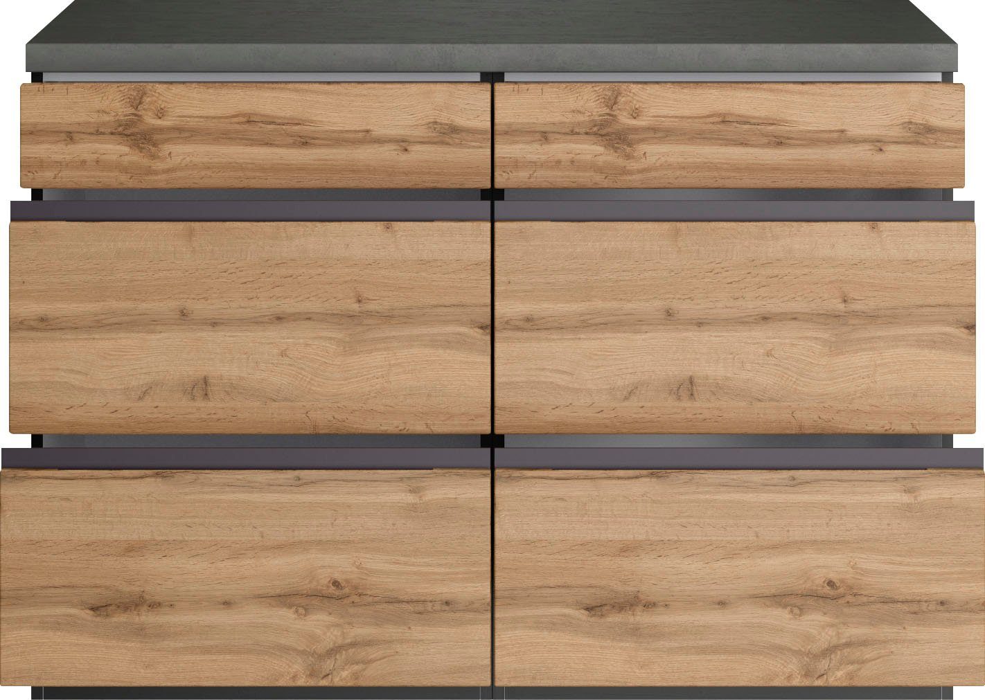KOCHSTATION Unterschrank KS-Riesa Breite 120 cm, MDF-Fronten
