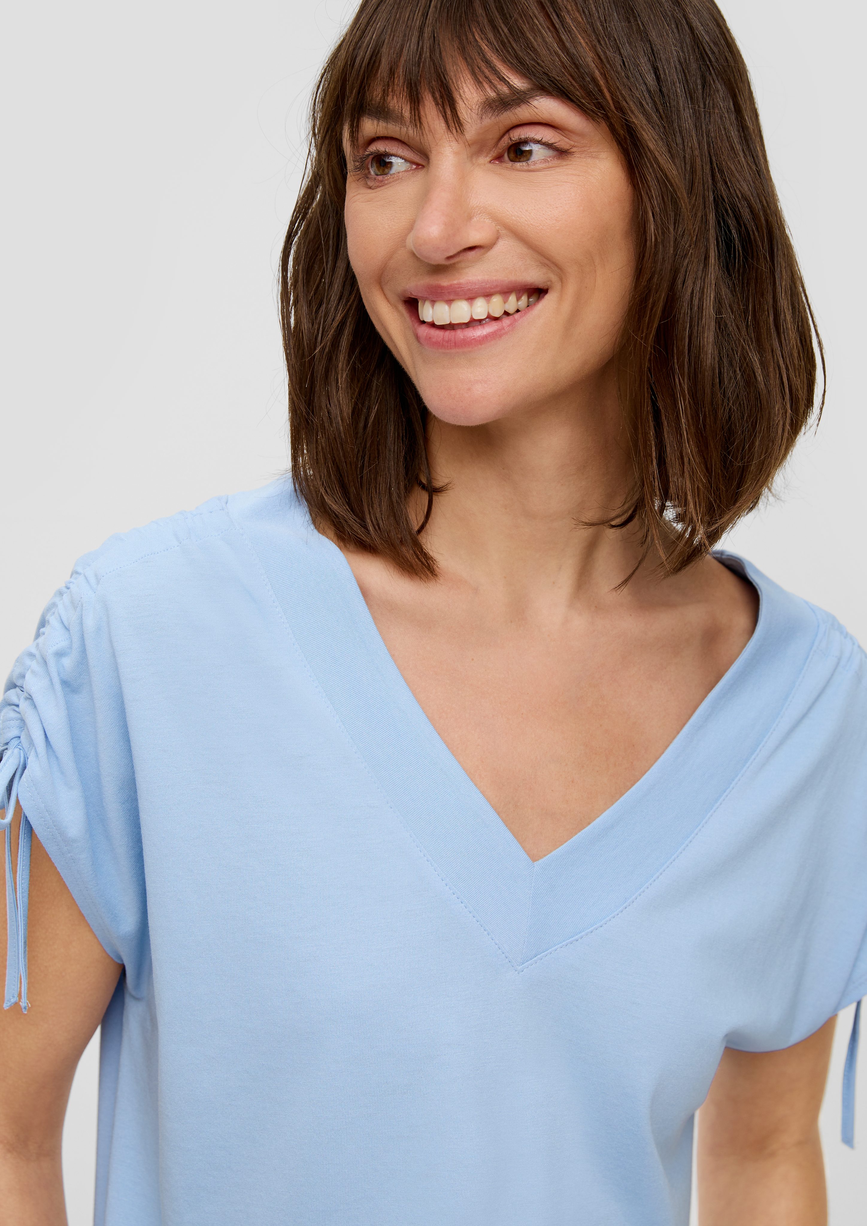 s.Oliver Kurzarmshirt Ärmelloses Shirt mit Bindedetails günstig online kaufen