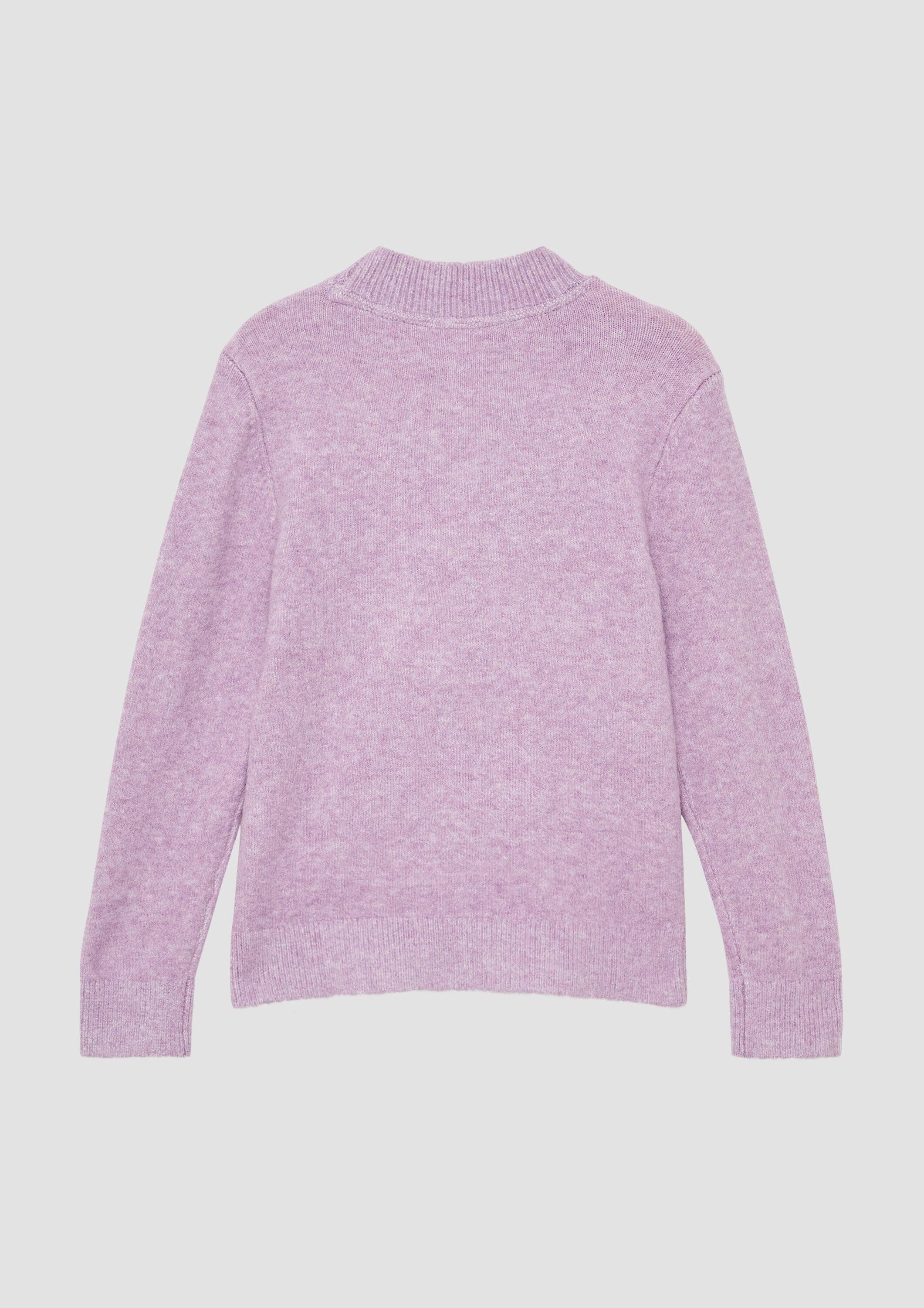 s.Oliver Longpullover Strickpullover Strickpullover mit flauschigem Pferde-Motiv