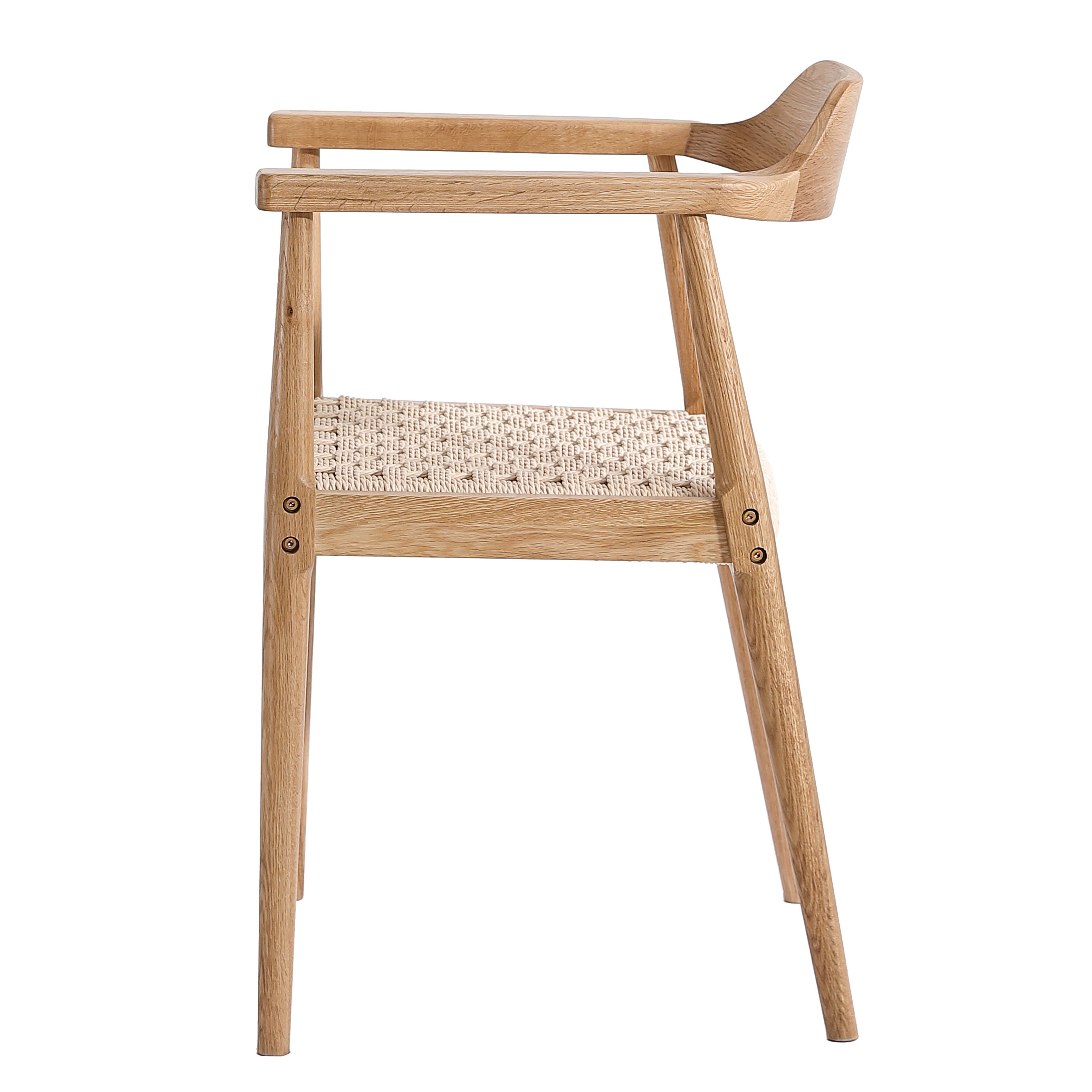 LIM HOME Esszimmerstuhl SW010 (Packung, 1 St), FSC®Eichenholzrahmen mit Sitzfläche aus Papierseil, einfache Montage