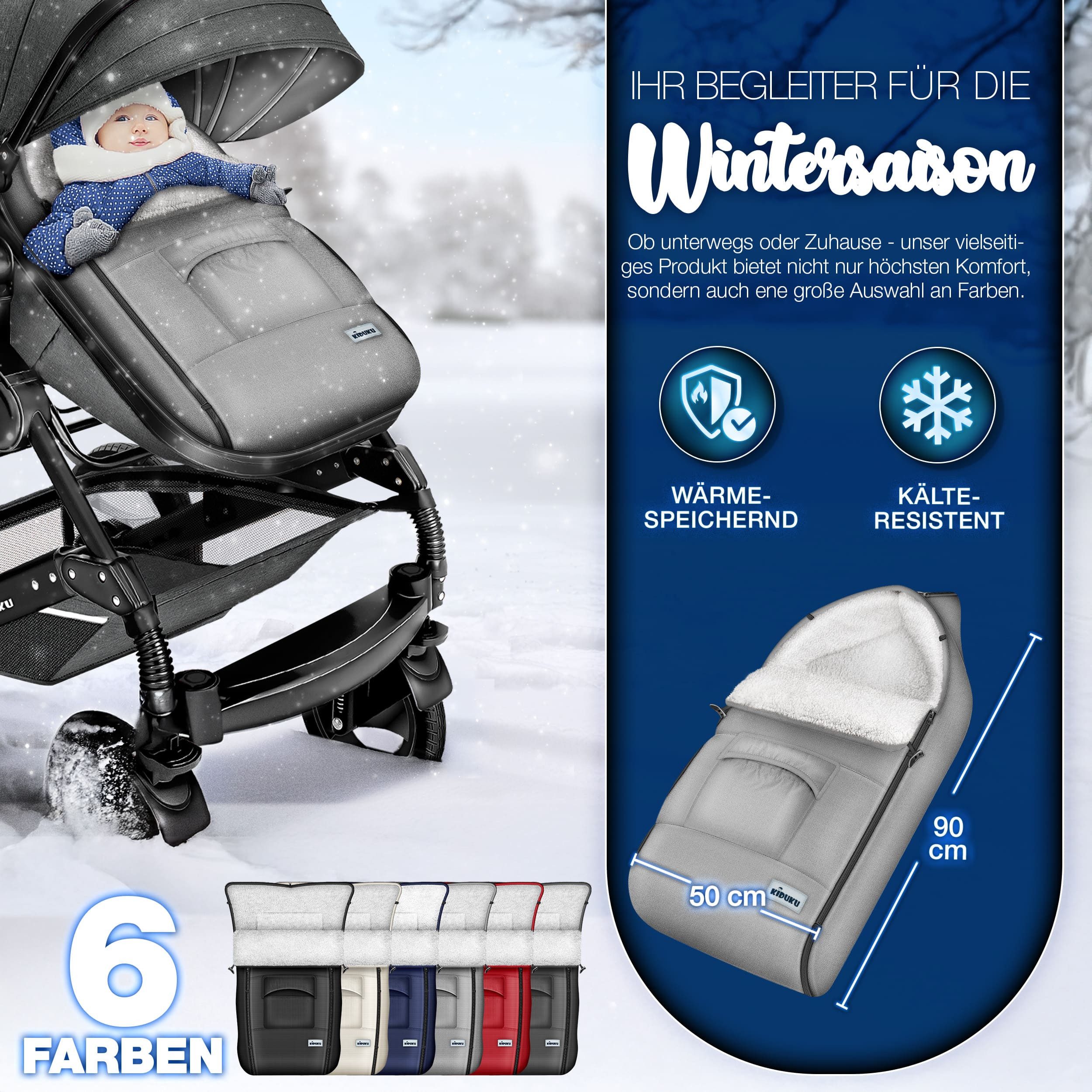 KIDUKU Fußsack KIDUKU® Babyfußsack Baby Winterfußsack Kinderfußsack Fußsack Winter, Tasche – Bild 2 von 5