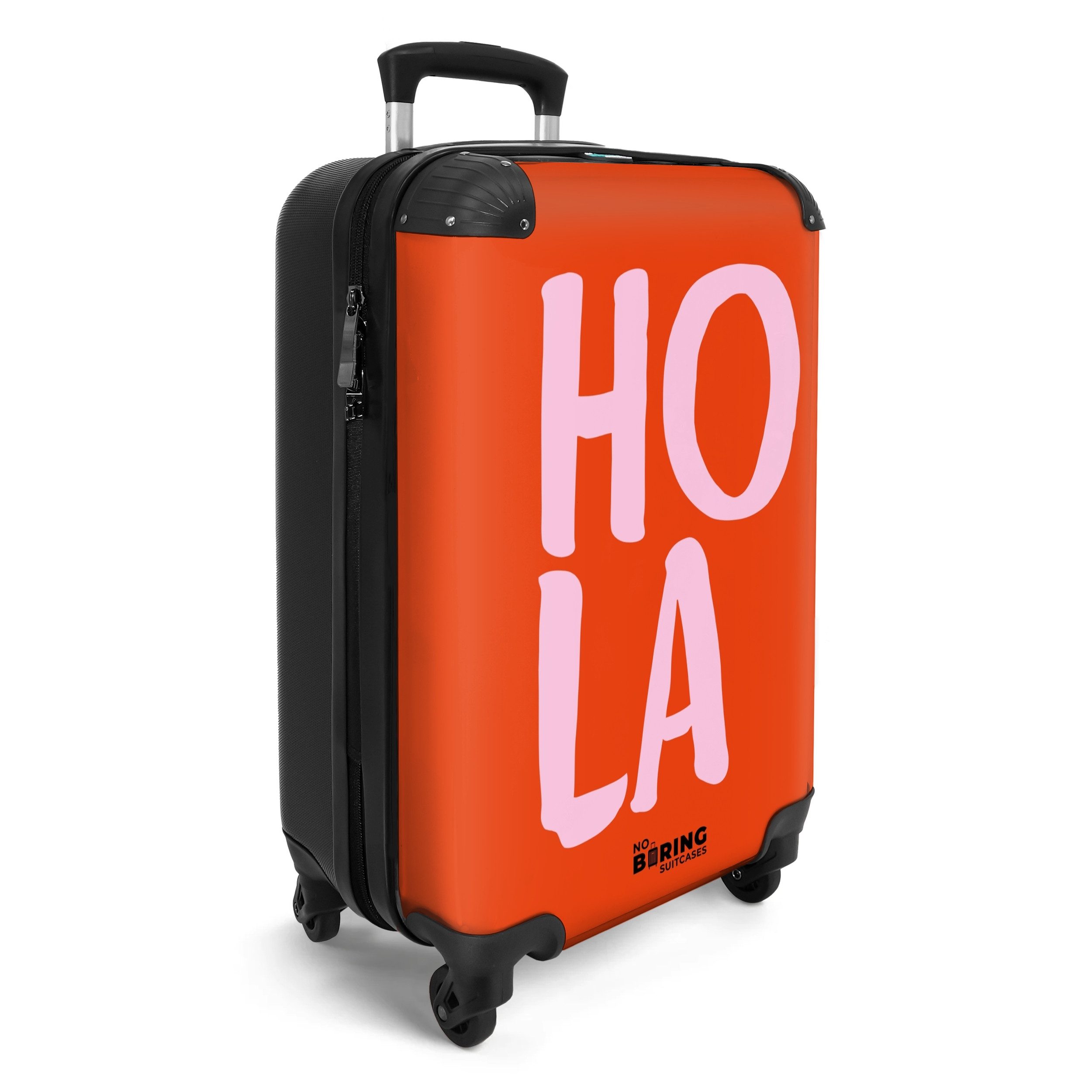 NoBoringSuitcases.com© Hartschalen-Trolley Rot und rosa Zitat günstig online kaufen