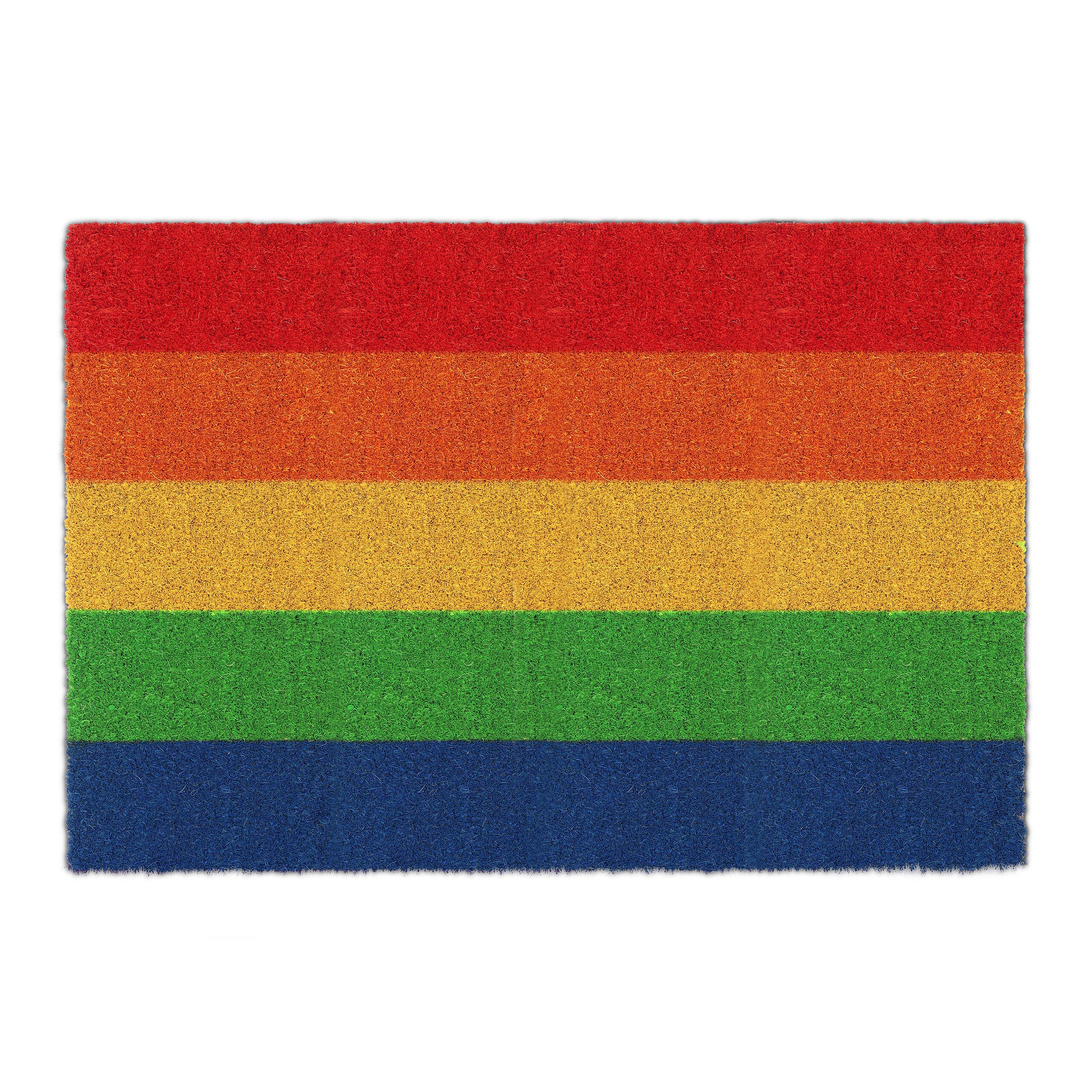 relaxdays Fußmatte Kokos Regenboge, rechteckig, Höhe: 15 mm günstig online kaufen