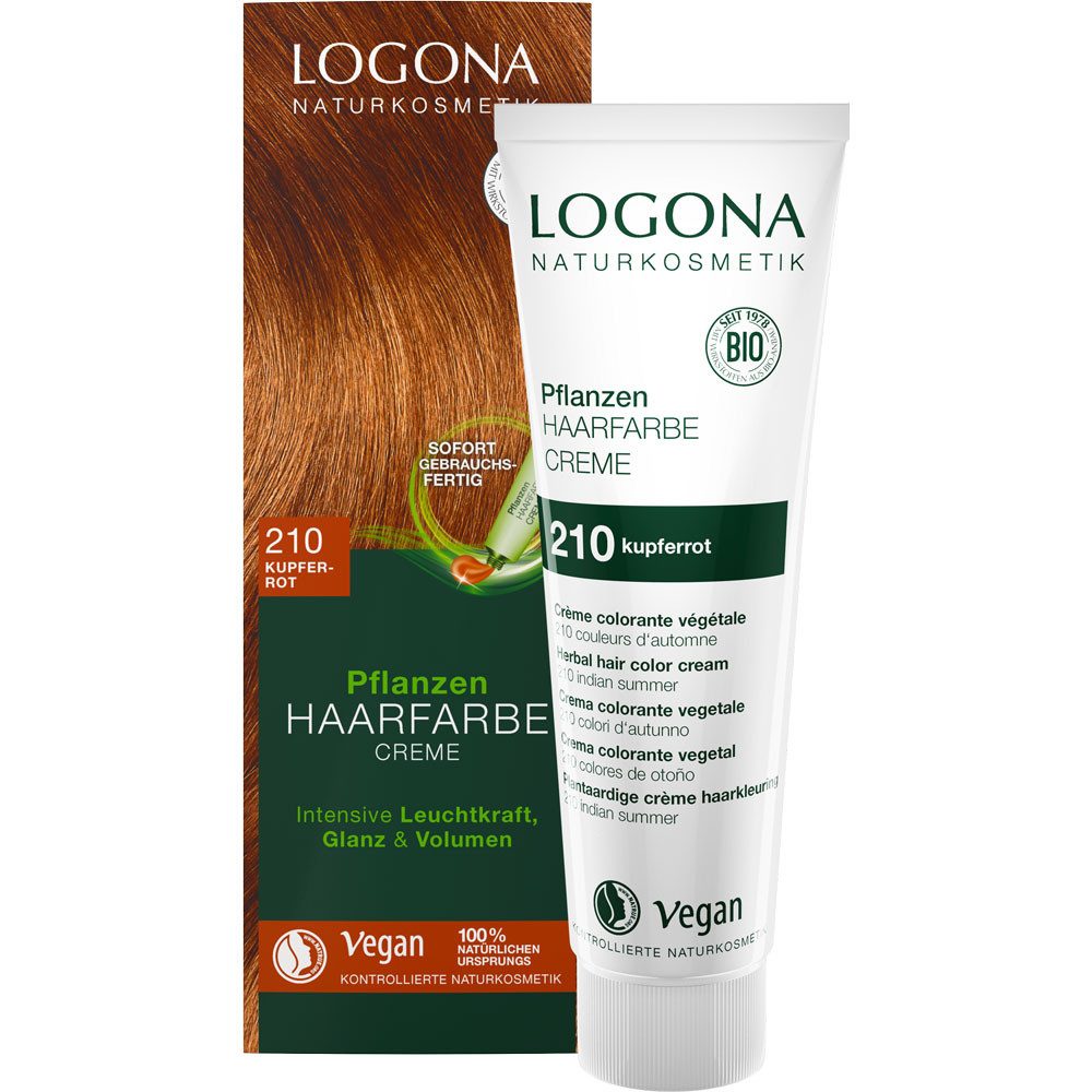 LOGONA Haarfarbe Pflanzen Creme kupferrot, 150 ml