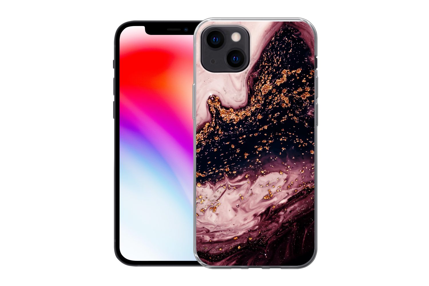 MuchoWow Handyhülle für Apple iPhone 13 Marmor - Natursteine - Mineralien, Smartphone-Bumper, Print, Handy Schutzhülle Dünn