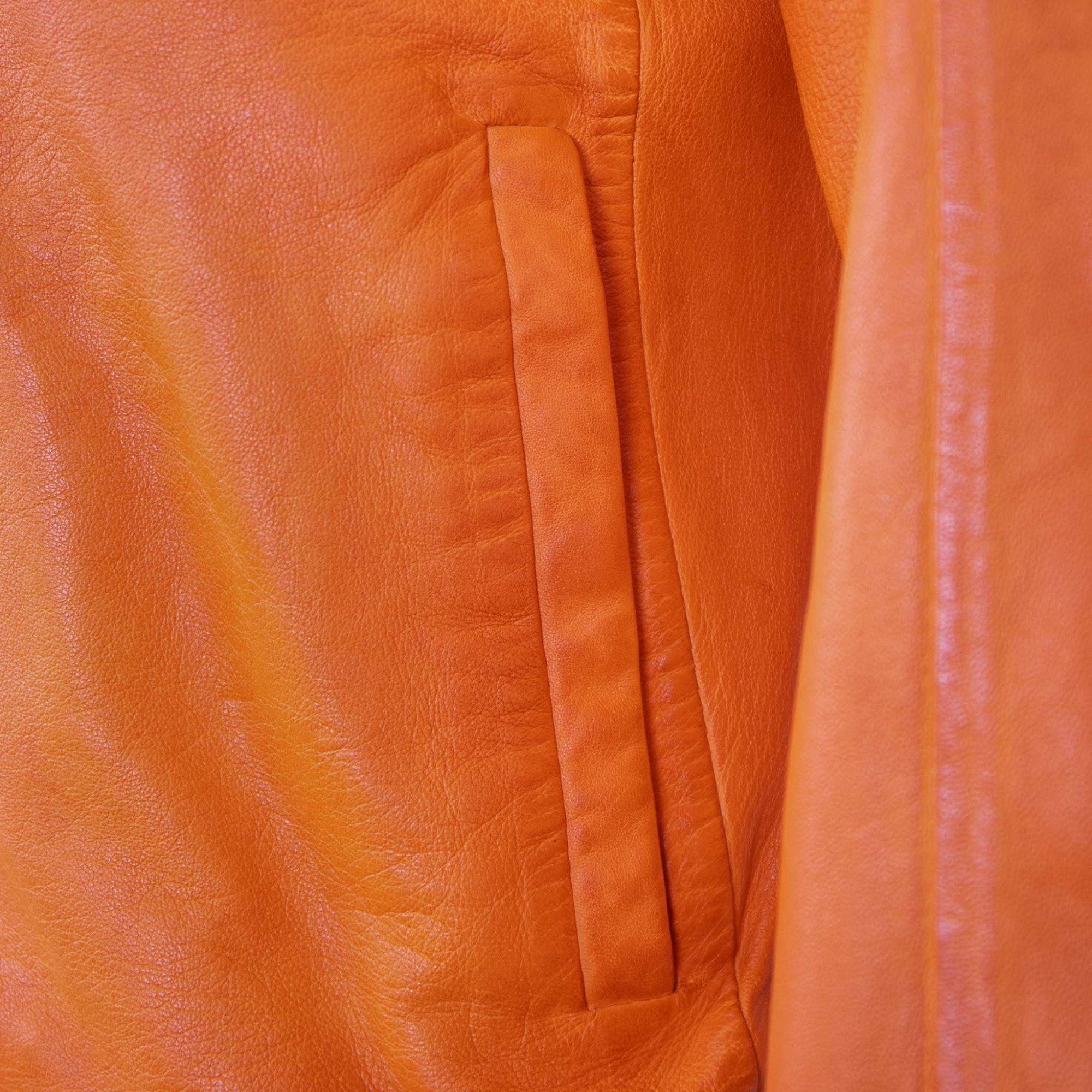 Jilani Lederjacke Kawelo Jilani - Herren Lederjacke Lammnappa orange – Bild 4 von 5