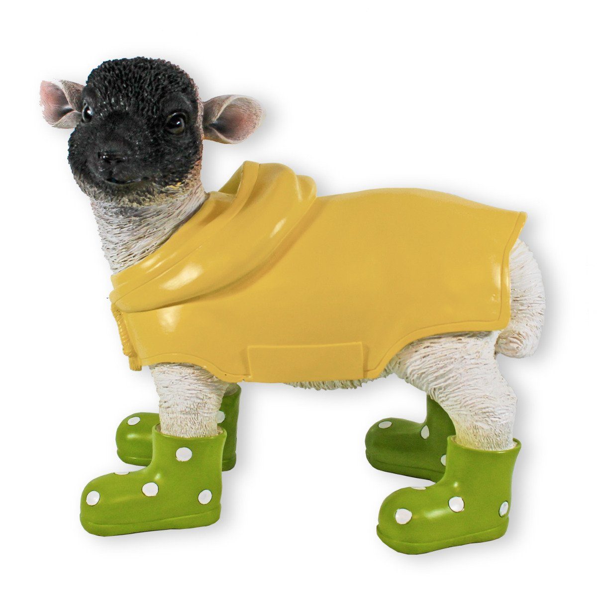 colourliving Tierfigur Gartenfigur Schaf mit Gummistiefeln in grün Deko, Handbemalt, Wetterfest, Witzige Deko – Bild 2 von 5