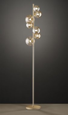 etc-shop LED Stehlampe, Leuchtmittel inklusive, Warmweiß, Stehlampe Kugeln gold Wohnzimmerstehlampe Modern Glas Stehleuchte