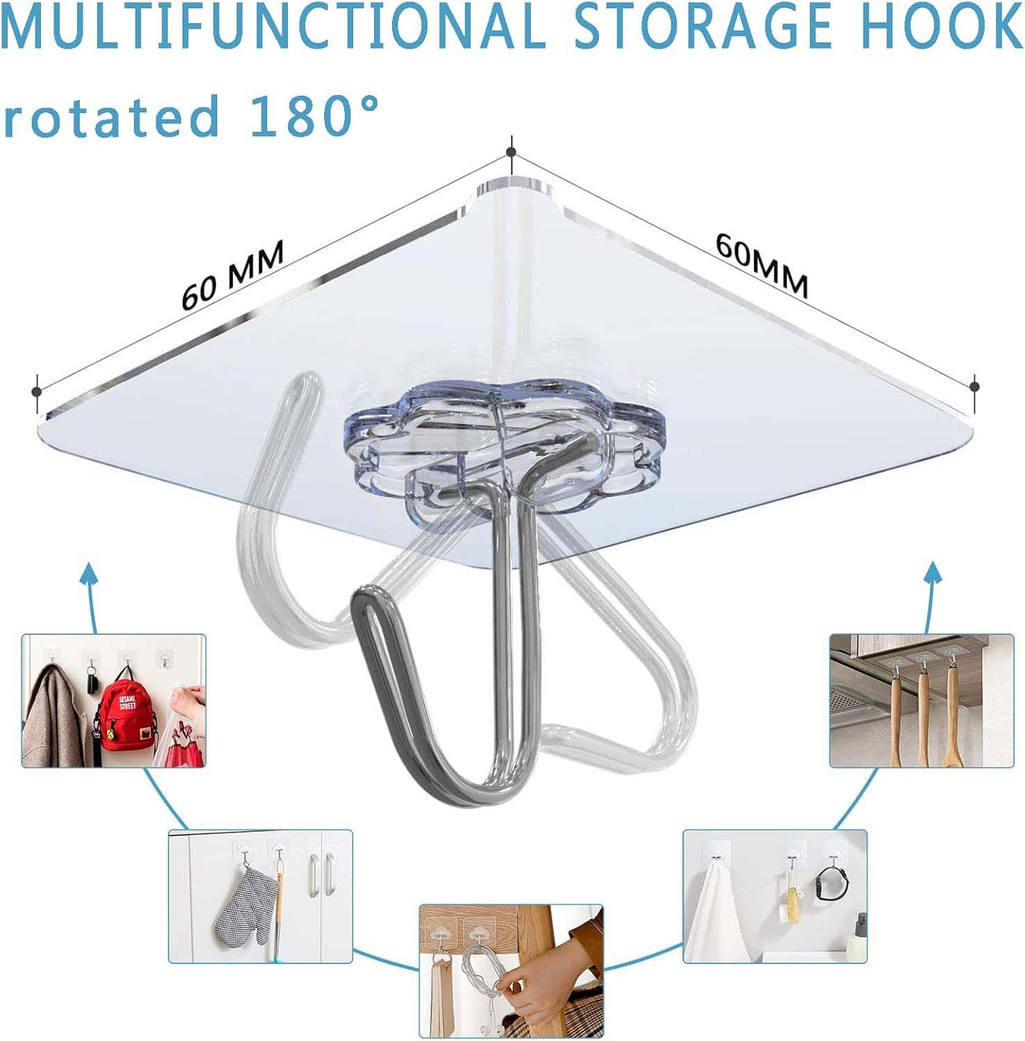 trends for living Garderobenhaken Haken Selbstklebend, 30 Stück Klebehaken Transparent Ohne Bohren (30 St)