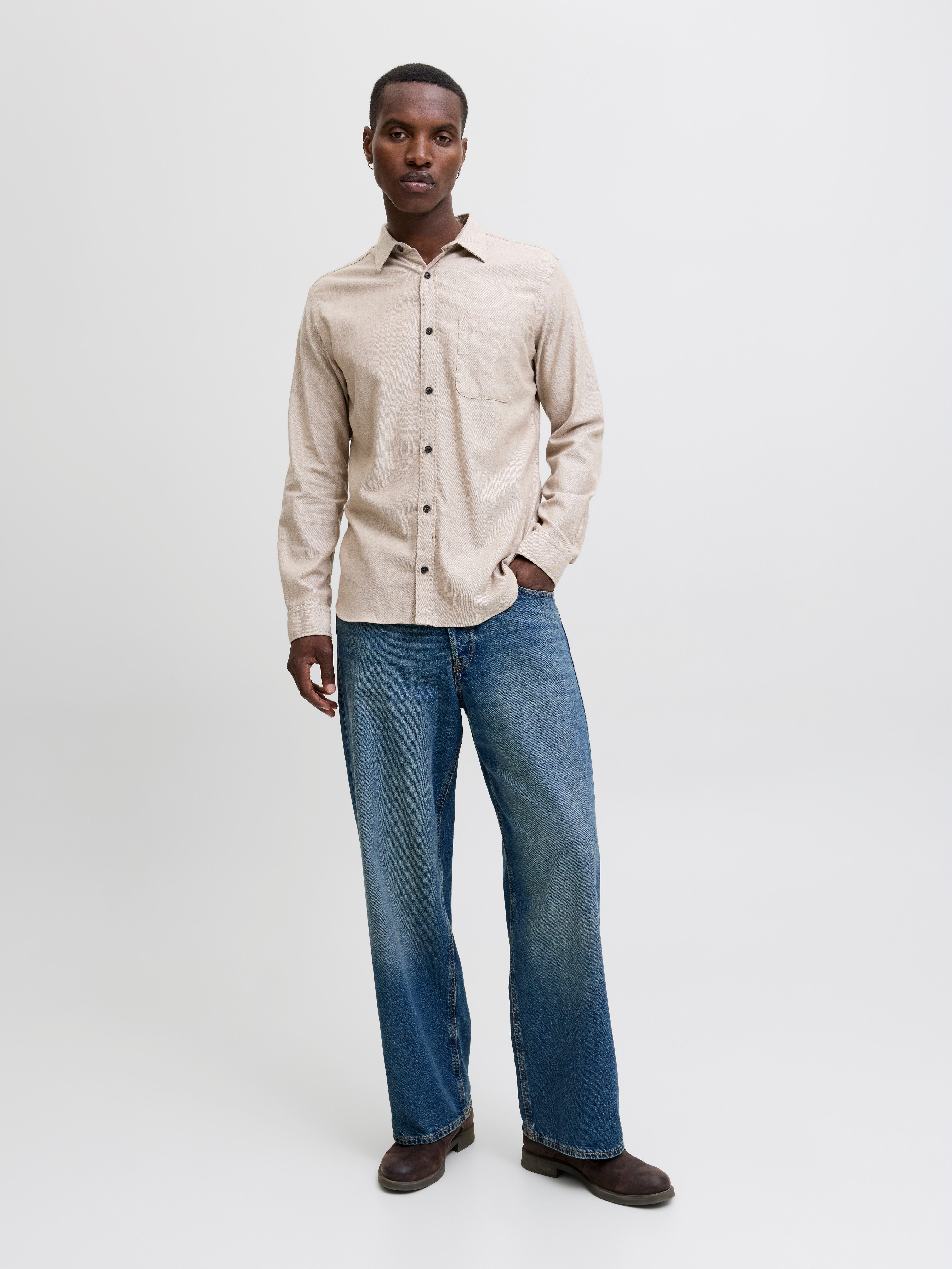 Jack & Jones Langarmhemd JJECLASSIC MELANGE SHIRT L/S NOOS