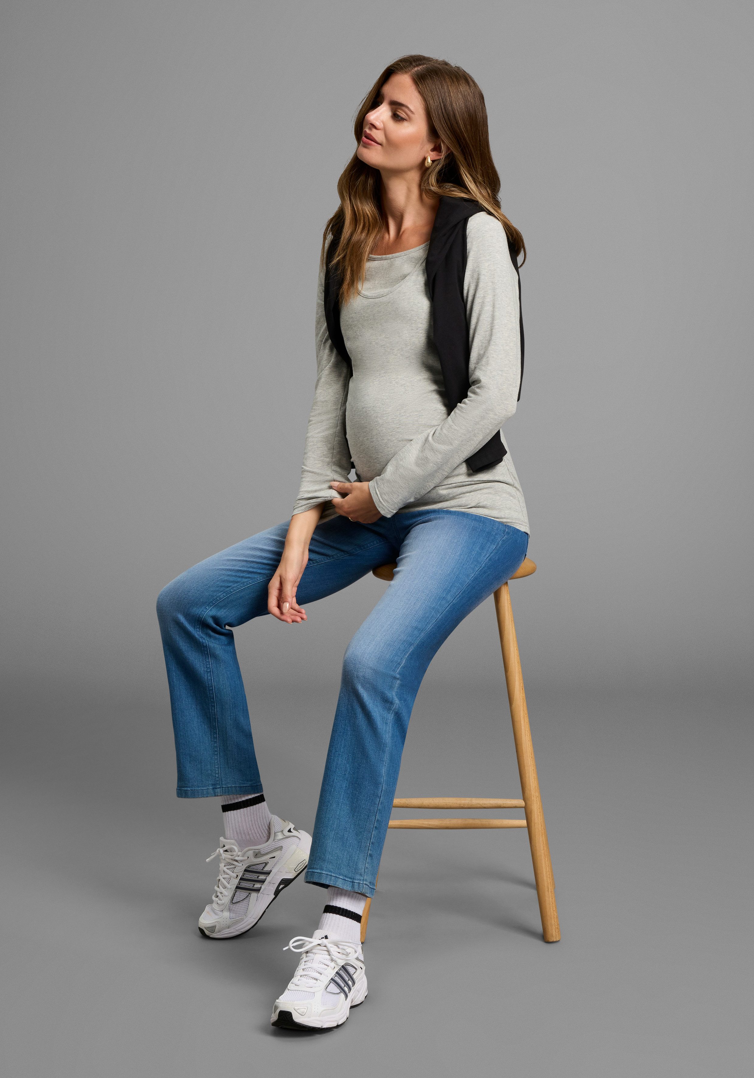 Nine Months Maternity Shirt 2-Pack Nursing Shirts with Practical Neckline (Pack, 2-piece, 2) 2-Pack Maternity Shirt for Pregnancy and Breastfeeding