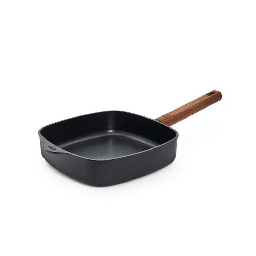 WOLL MADE IN GERMANY Bratpfanne "ECO Logic QXR" mit festem Holzgriff, Aluminiumguss (1-tlg), Induktionsgeeignet