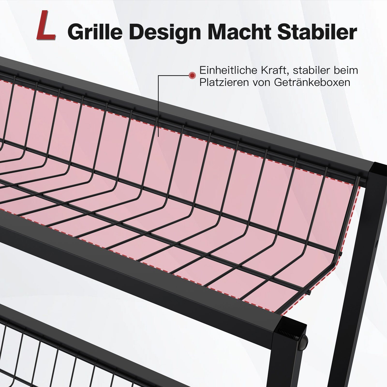 Rainsworth Standregal Getränkekistenregal mit Gitterhalterung, Weinkisten günstig online kaufen