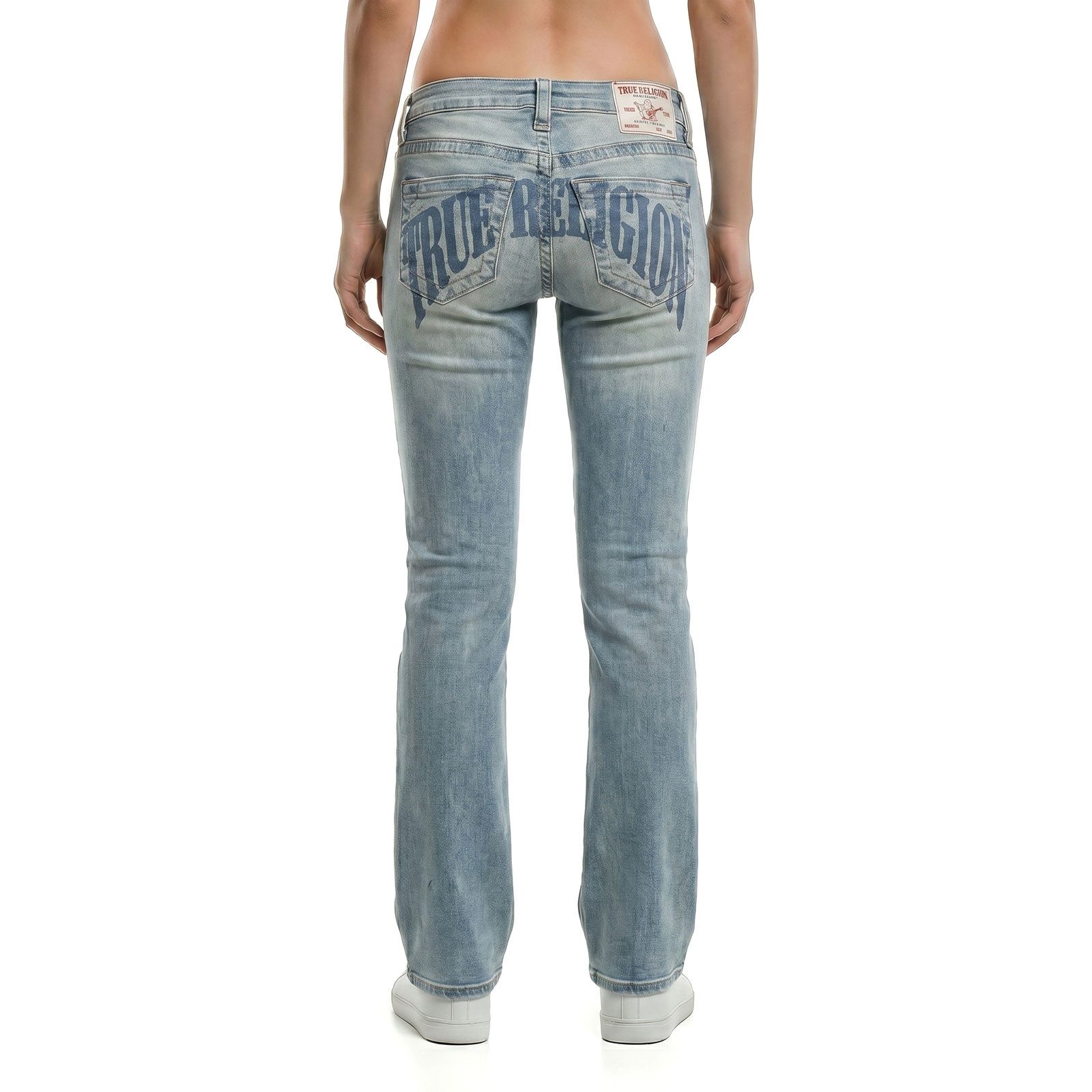True Religion Bootcut-Jeans Jeans True Religion Becca Mid Rise Arched Logo Bootcut "True Religion" Logo-Print über beide Gesäßtaschen