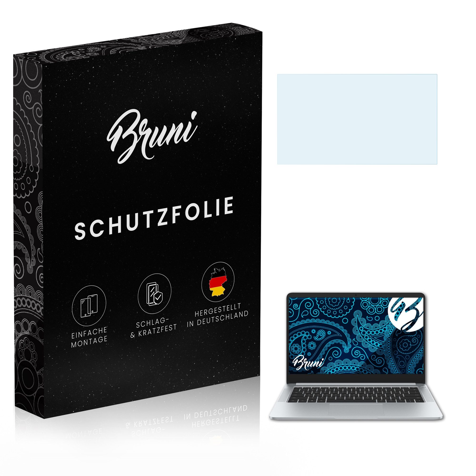 Bruni Schutzfolie für Huawei MateBook D 14 inch, (2 Folien), praktisch unsichtbar