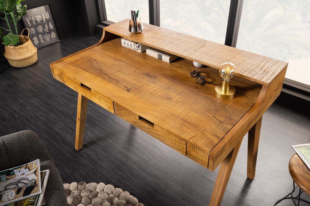riess-ambiente Schreibtisch MONSOON 120cm braun (Einzelartikel, 1-St), Sekretär · Schublade · Massivholz · Büro – Bild 3 von 5