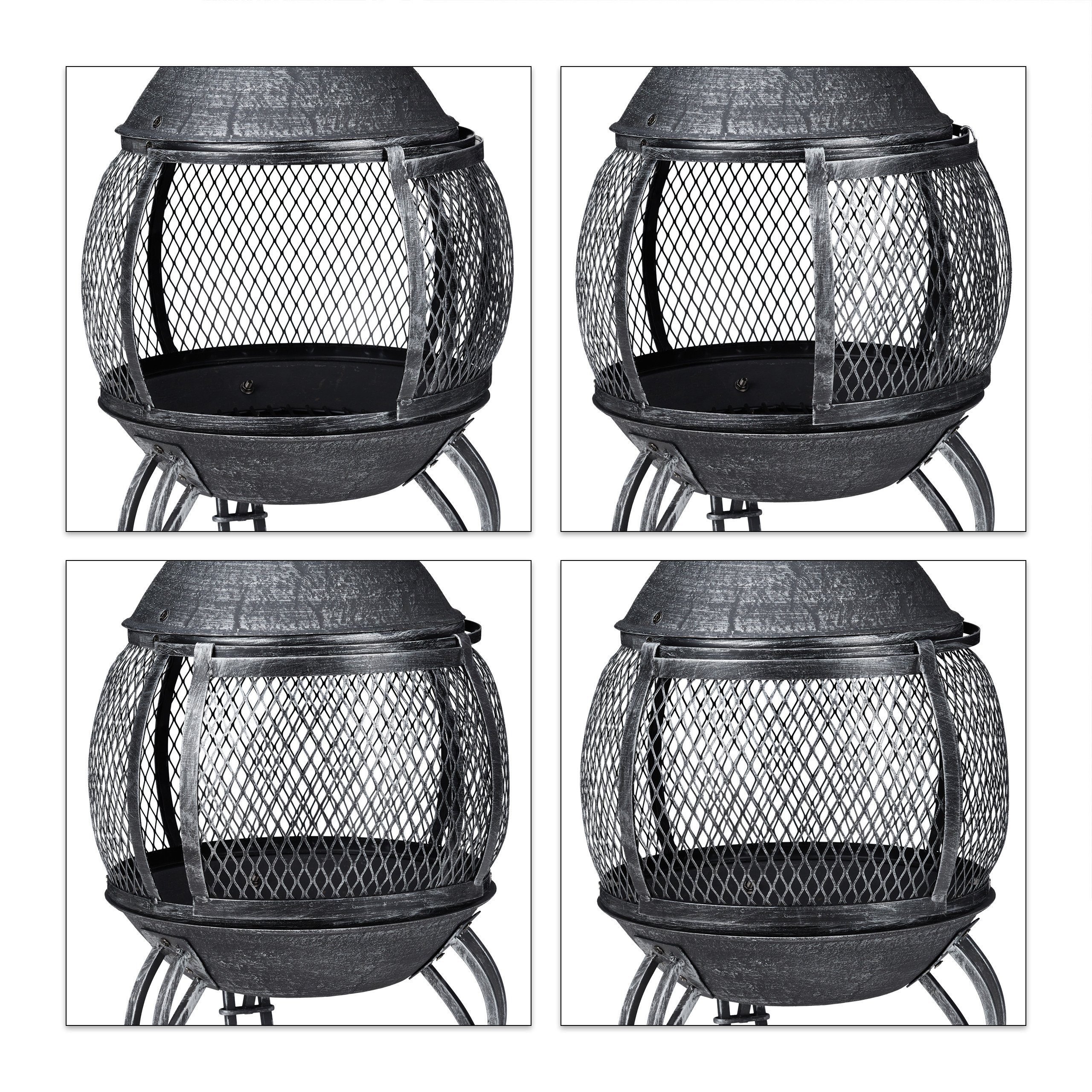 relaxdays fire bowl Aztec oven for garden grey