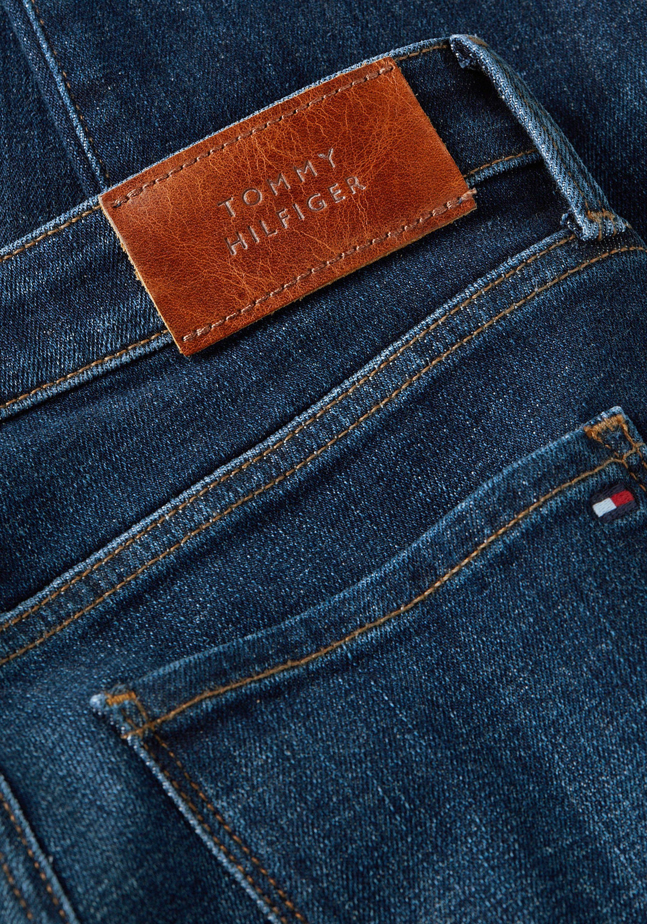 Hilfiger COMO Tommy Skinny-fit-Jeans GYA dark Tommy Hilfiger mit blue2 TH SKINNY RW FLEX Logo-Badge