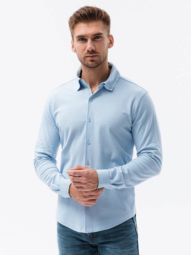 Langarmhemd Langarm-Strickhemd für Männer