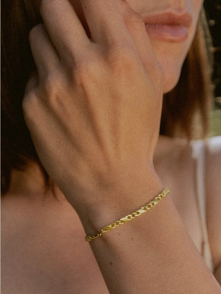 modabilé Goldarmband Armband Dollarkette 3,1mm 585 Echtgold, Herren  Armkettchen 19cm, Armkette, Made in Germany