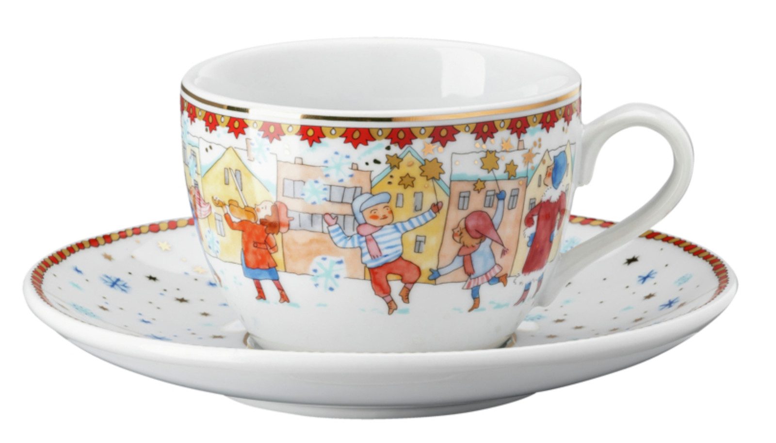 Hutschenreuther Tasse Sammelkollektion 2023 Weihnachtsklänge Cappuccinotasse 2tlg, Porzellan