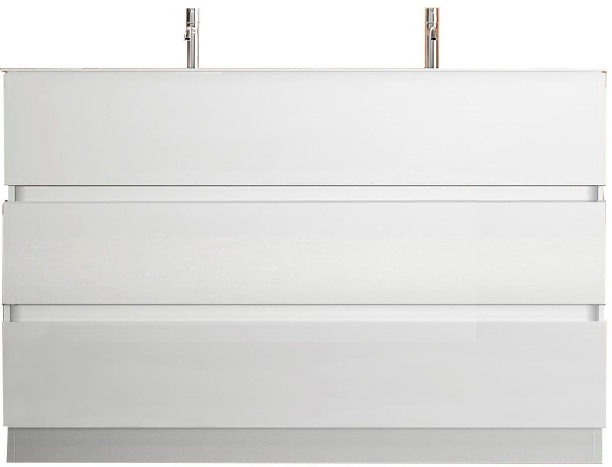 welltime Doppelwaschtisch Start, Breite 120 cm, 2 bzw. 3 Schubkästen, Badmö günstig online kaufen