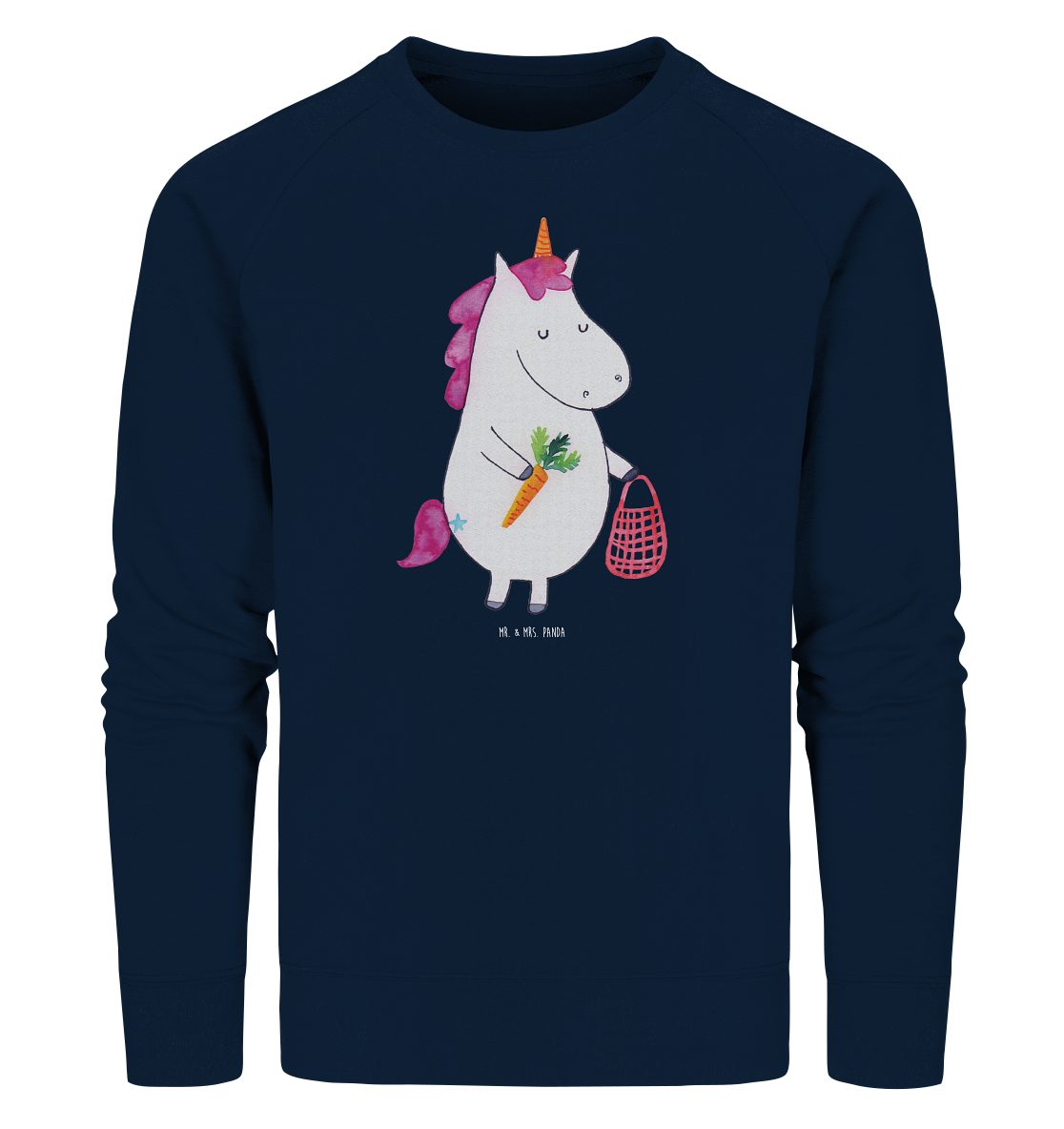 Longpullover Einhorn Gemüse Größe M - French Navy - Geschenk, Sweatshirt, Pullover