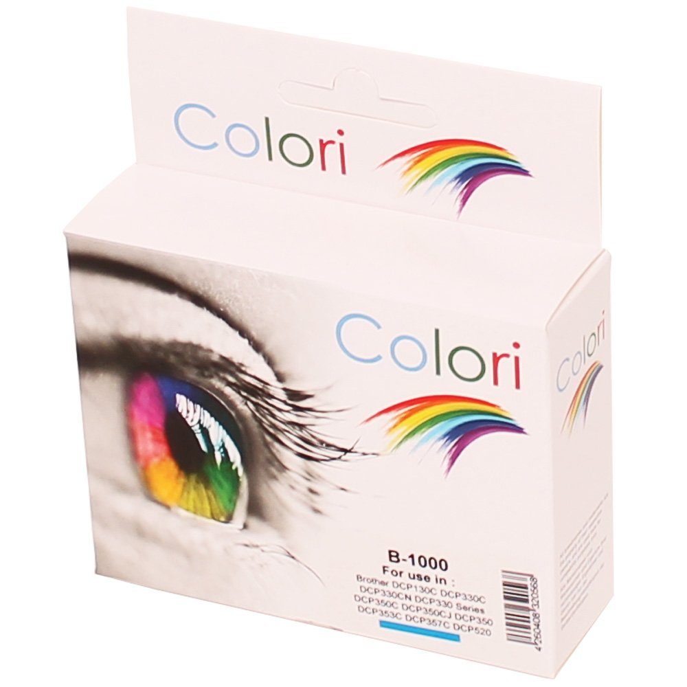 Colori Tintenpatrone (Kompatible Druckerpatrone für Brother LC-970C LC-1000 Cyan für DCP-130C DCP-330C DCP-330CN DCP-330 DCP-350C DCP-350CJ DCP-350 DCP-353C DCP-357C DCP-520 DCP-525C DCP-525CJ DCP-530CJ DCP-530 von Colori)