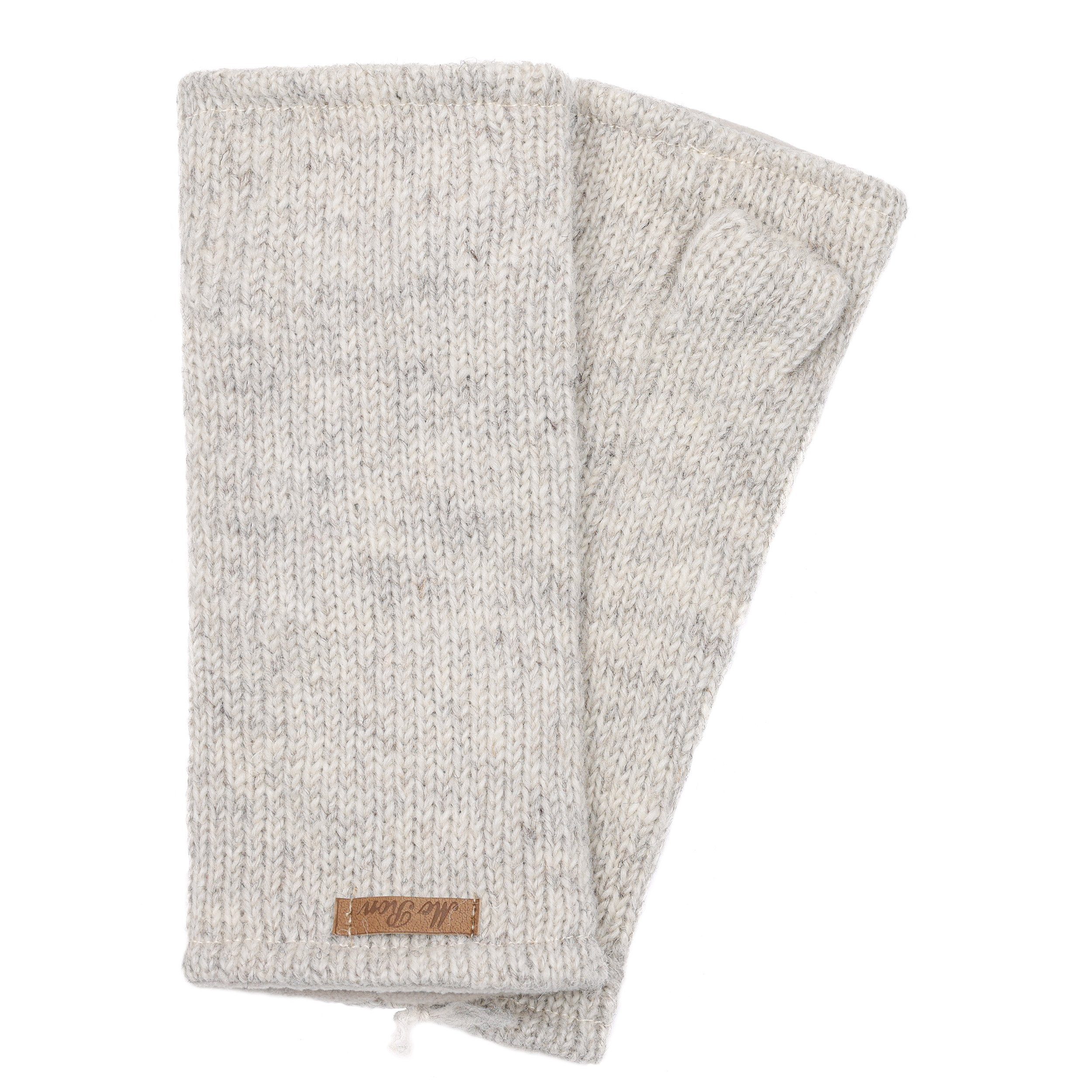 McRon Armstulpen Pulswärmer Modell Reka mit Daumen, mit hohem Schurwoll-Anteil, komplett mit Fleece gefüttert