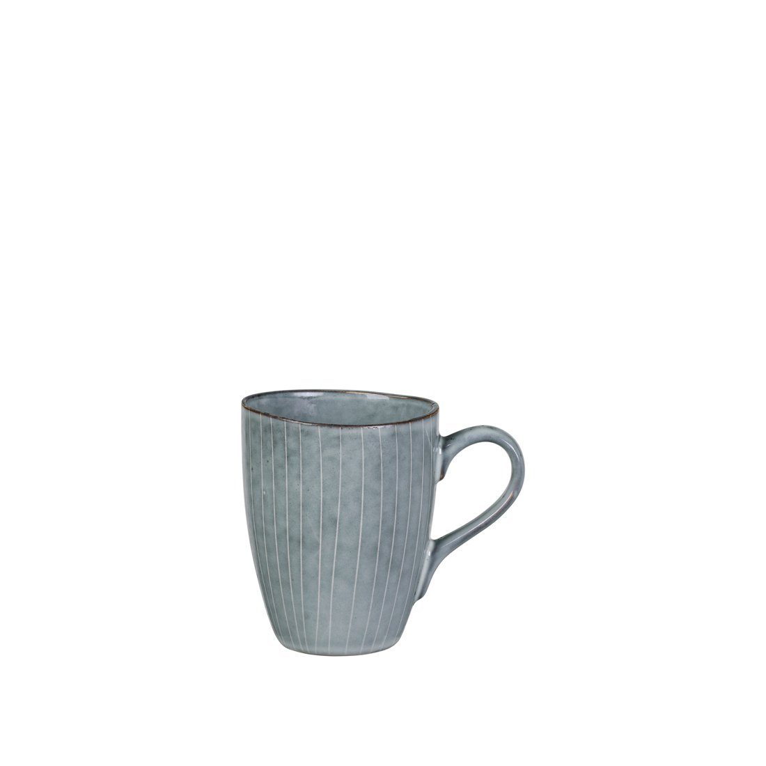 Broste Copenhagen Tasse Henkelbecher Nordic Sea graublau, handglasiert