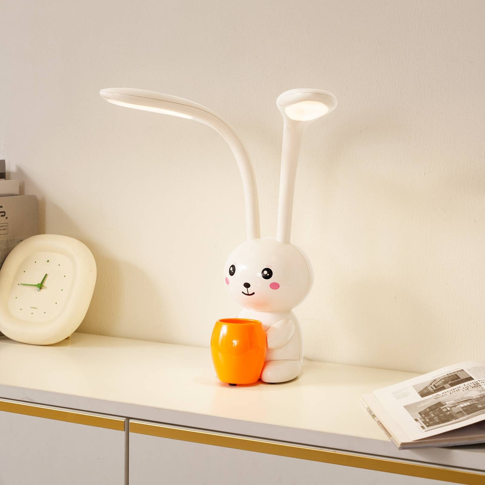 Lindby Schreibtischlampe Haas, Enthalten, LED 5,5 W gesamt, Farbwechsel warmweiß / tageslicht