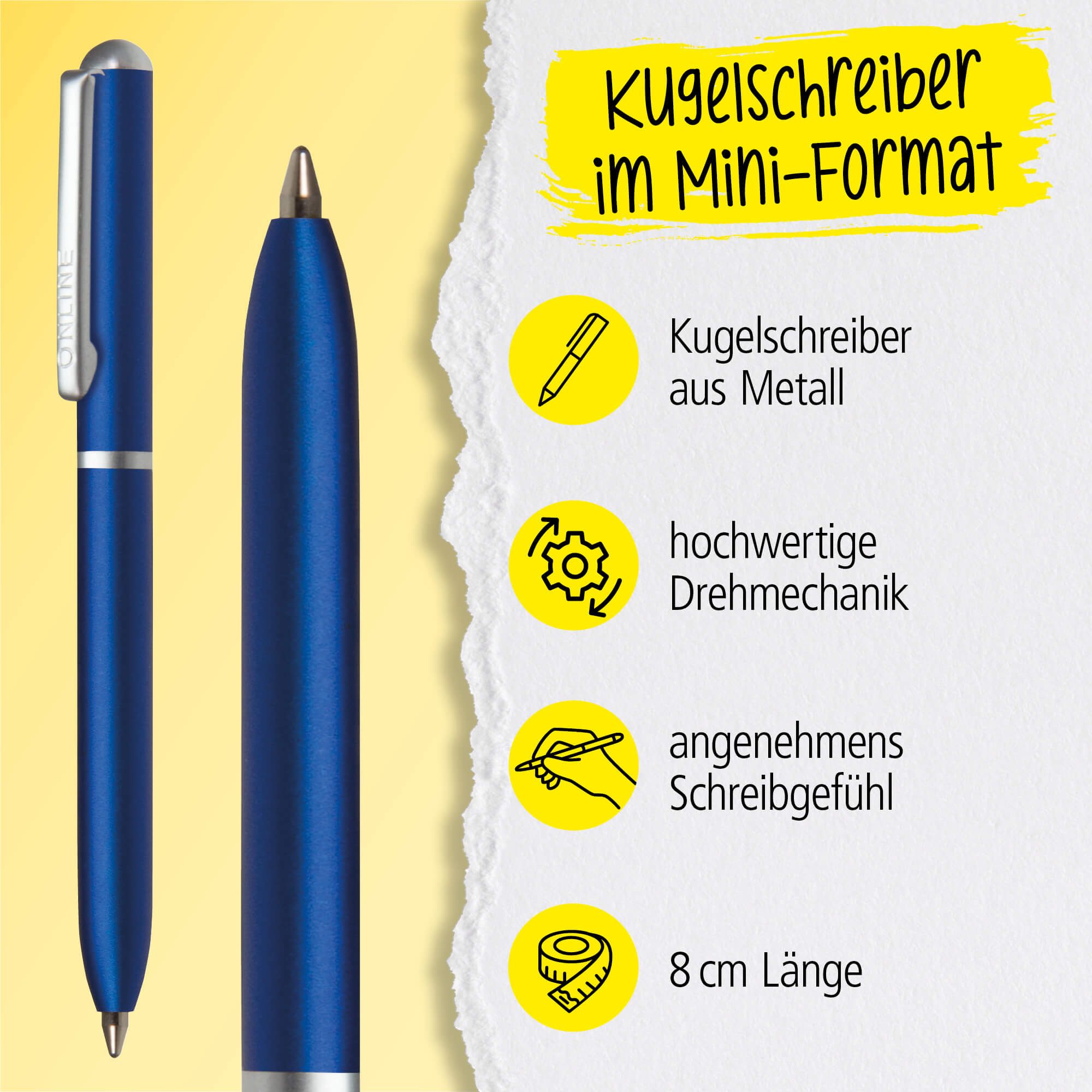 Online Pen Kugelschreiber Mini Portemonnaie Drehkugelschreiber, inkl. Standard D1-Qualitätsmine, blauschreibend – Bild 2 von 5