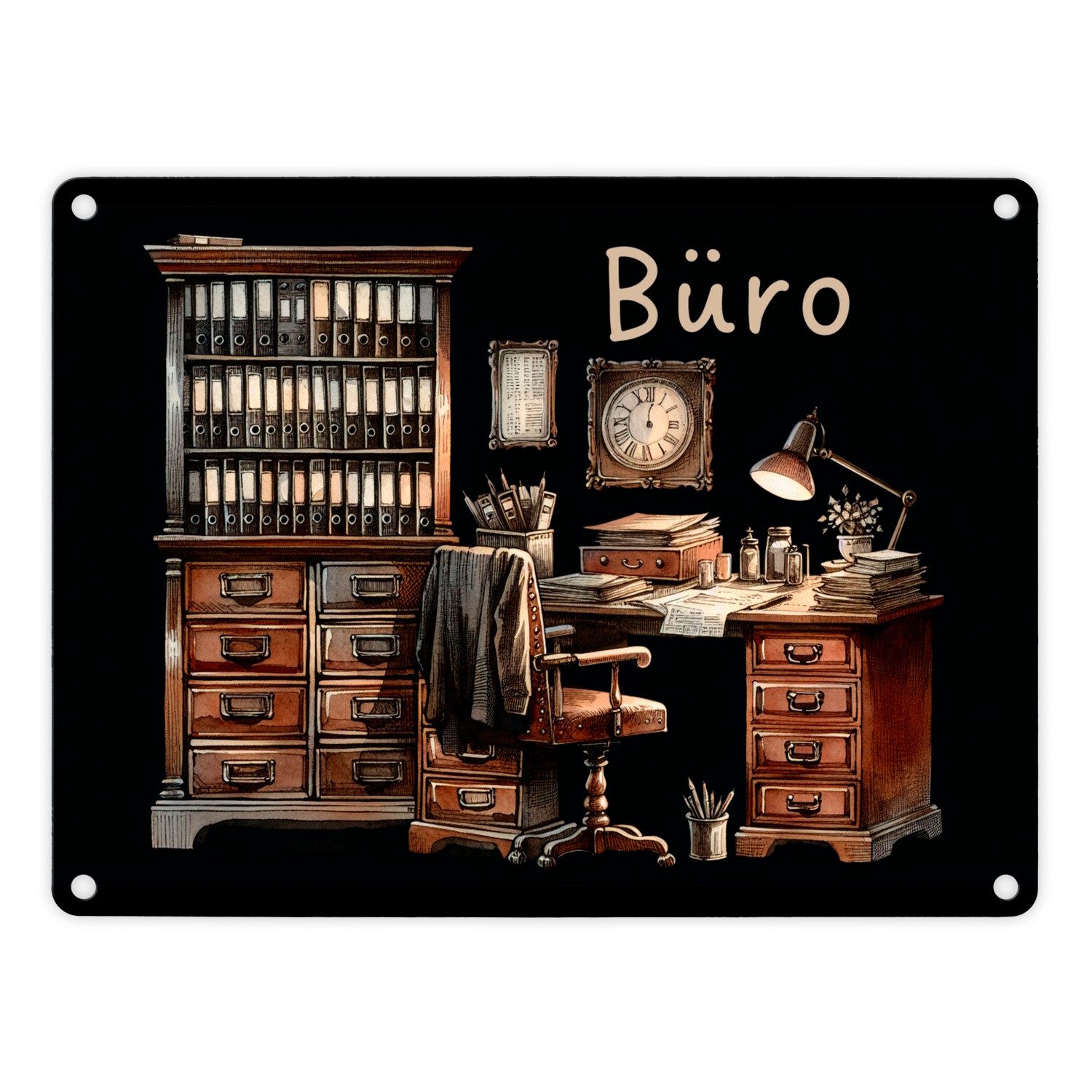 Metallschild Büro Metallschild in 15x20 cm