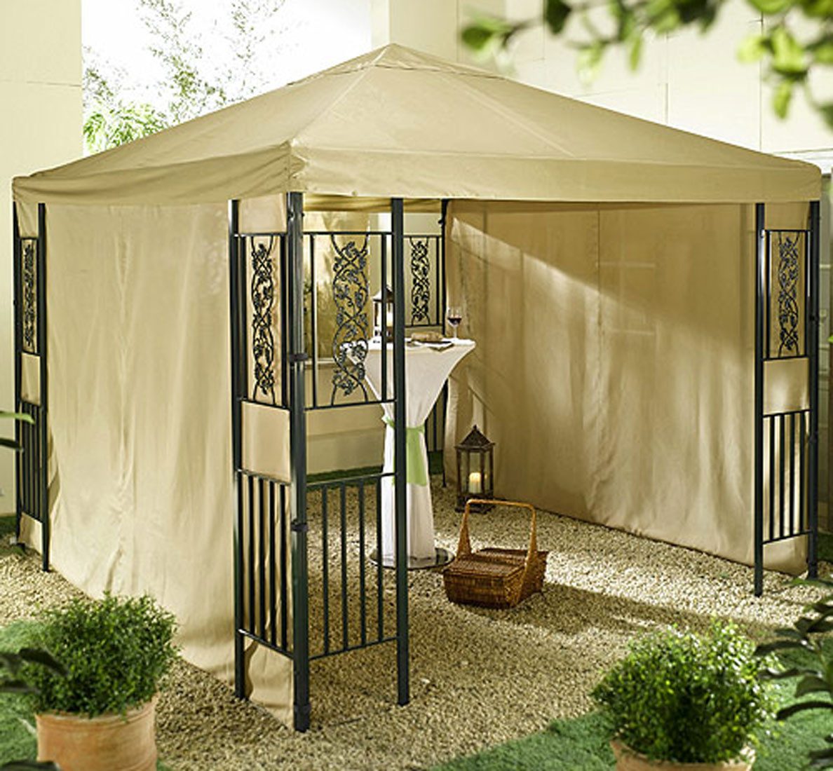 Quick Star Pavillonseitenteil 2 Seitenteile 295x201cm für Pavillon Roma 3x3 Sand