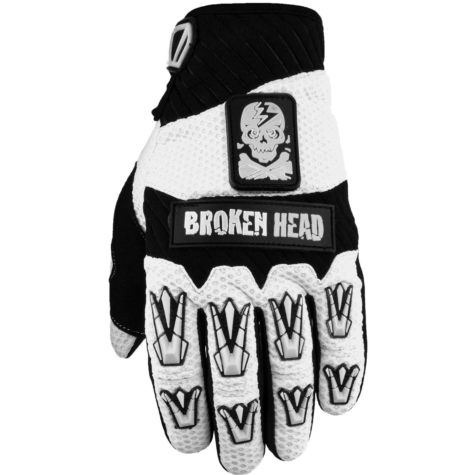 Broken Head weiß Weiteneinstellung Motorradhandschuhe Faustschlag