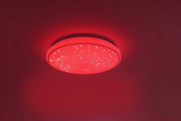 JUST LIGHT LED Deckenleuchte LOLA-SMART JUPI, 1-flammig, Ø 44 cm, Weiß, Anpassung der Farbtemperatur, Dimmfunktion, RGB-Farbwechsel, LED fest integriert, Neutralweiß, Warmweiß, Sternenhimmel, App-Steuerung, Fernbedienung, LED Deckenlampe