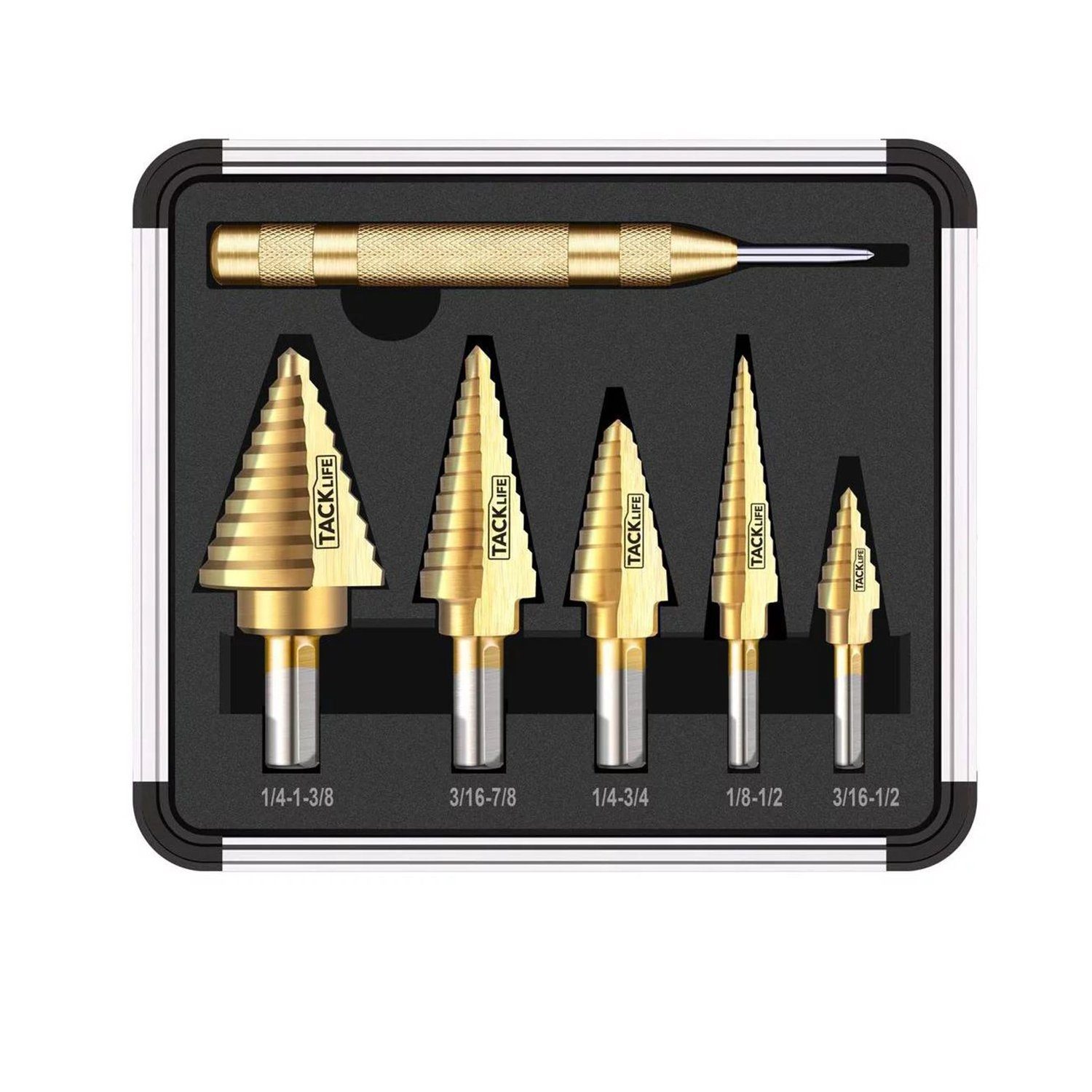 TACKLIFE Bohrersatz Schritt Bohrer Set mit & automatische Center Punch insg günstig online kaufen