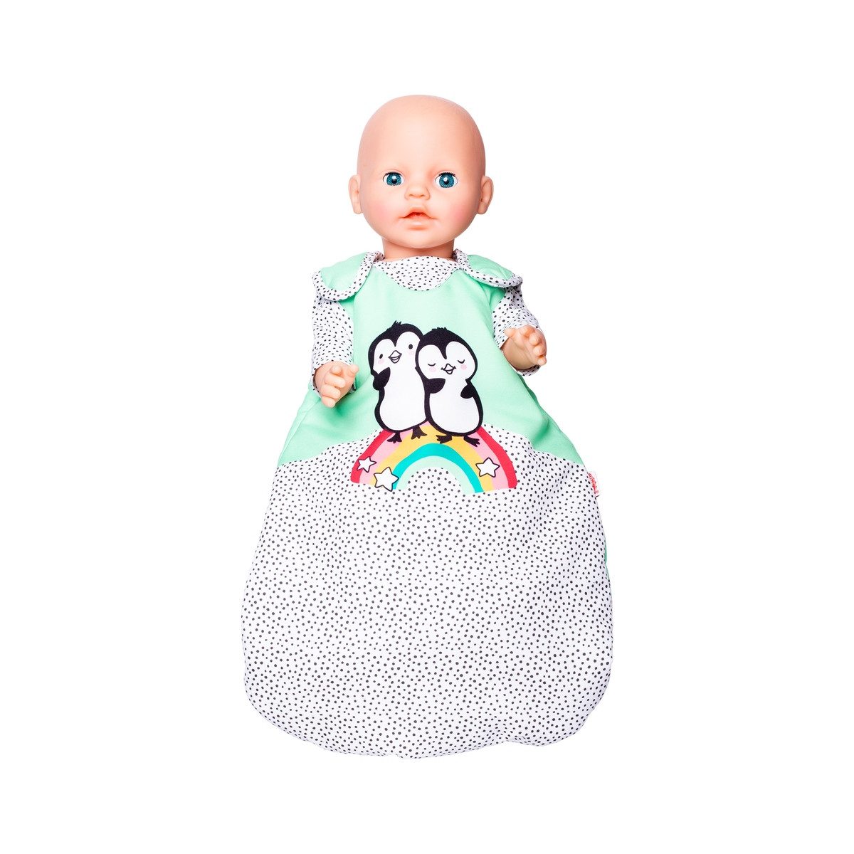 Heless Puppen Bettwäsche Schlafsack Pinguin Größe 35-45cm