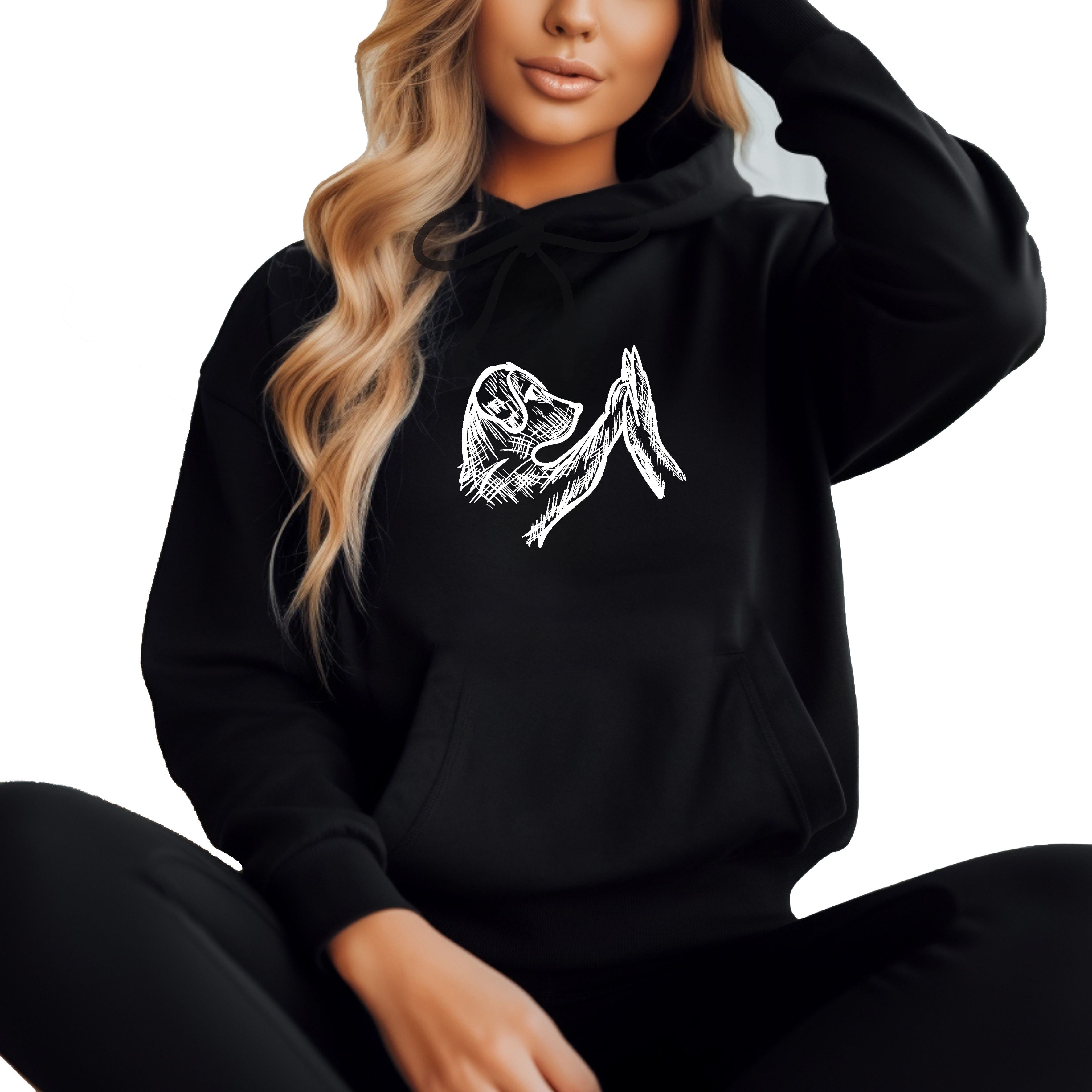 Banco Kapuzensweatshirt Damen Hund Dog Unifarben günstig online kaufen