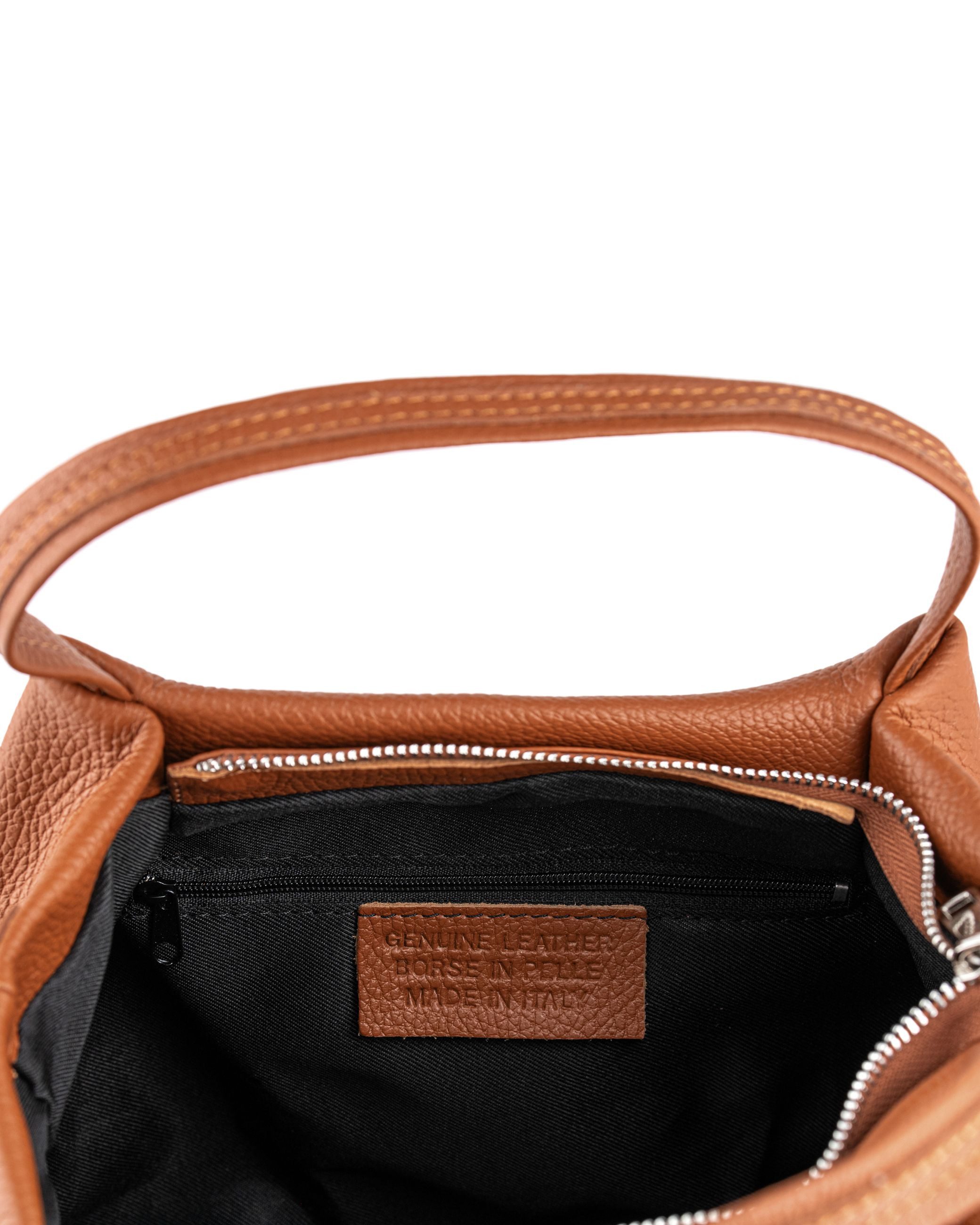 Caspar Henkeltasche Damen Leder Handtasche Schultertasche - PREMIUM LINE - Modell No.823, elegant, robust & unempfindlich - 100% Echtleder - Handmade in Italy