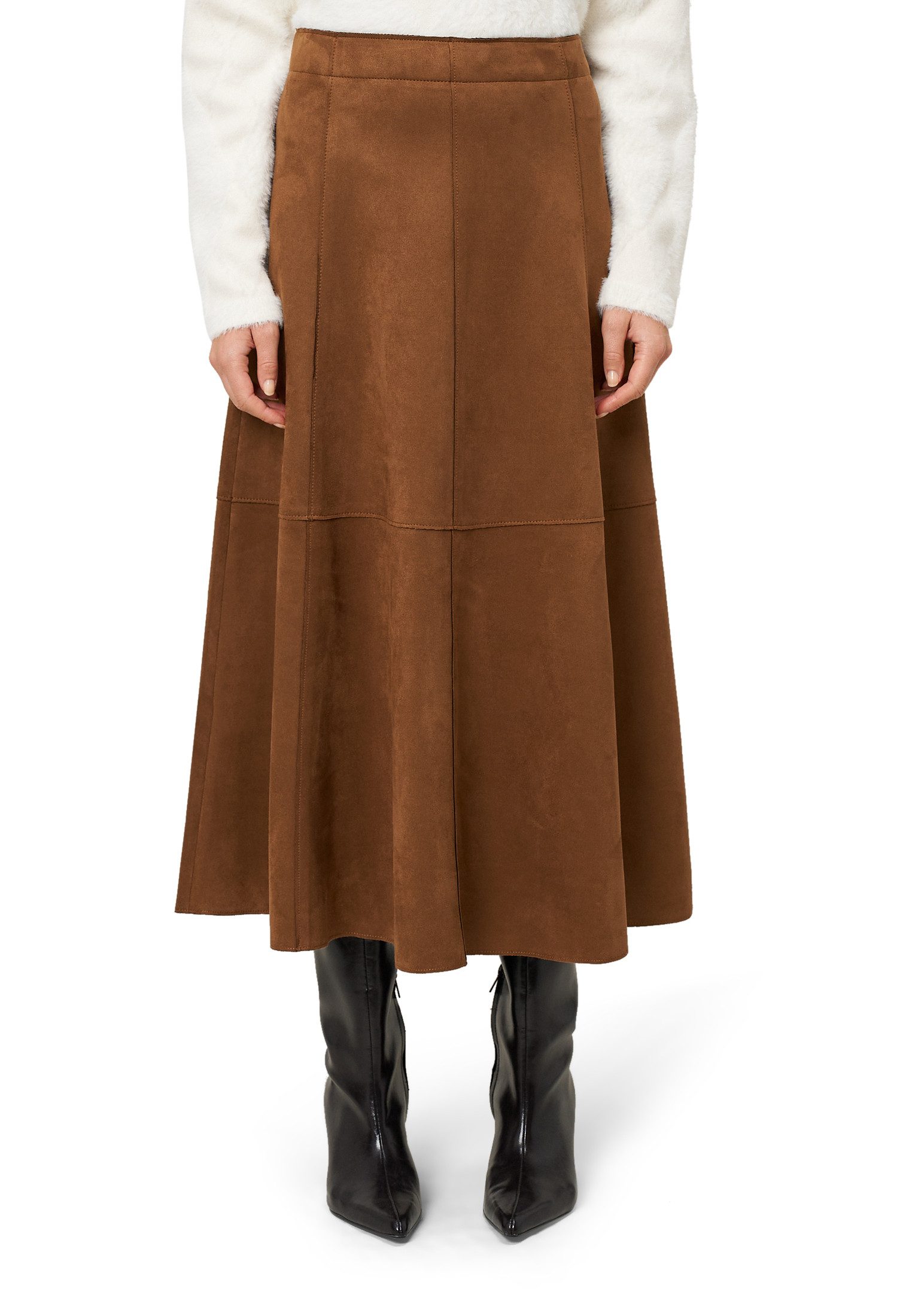 Zero Minirock Damen in Velourlederoptik Plain/ohne Details