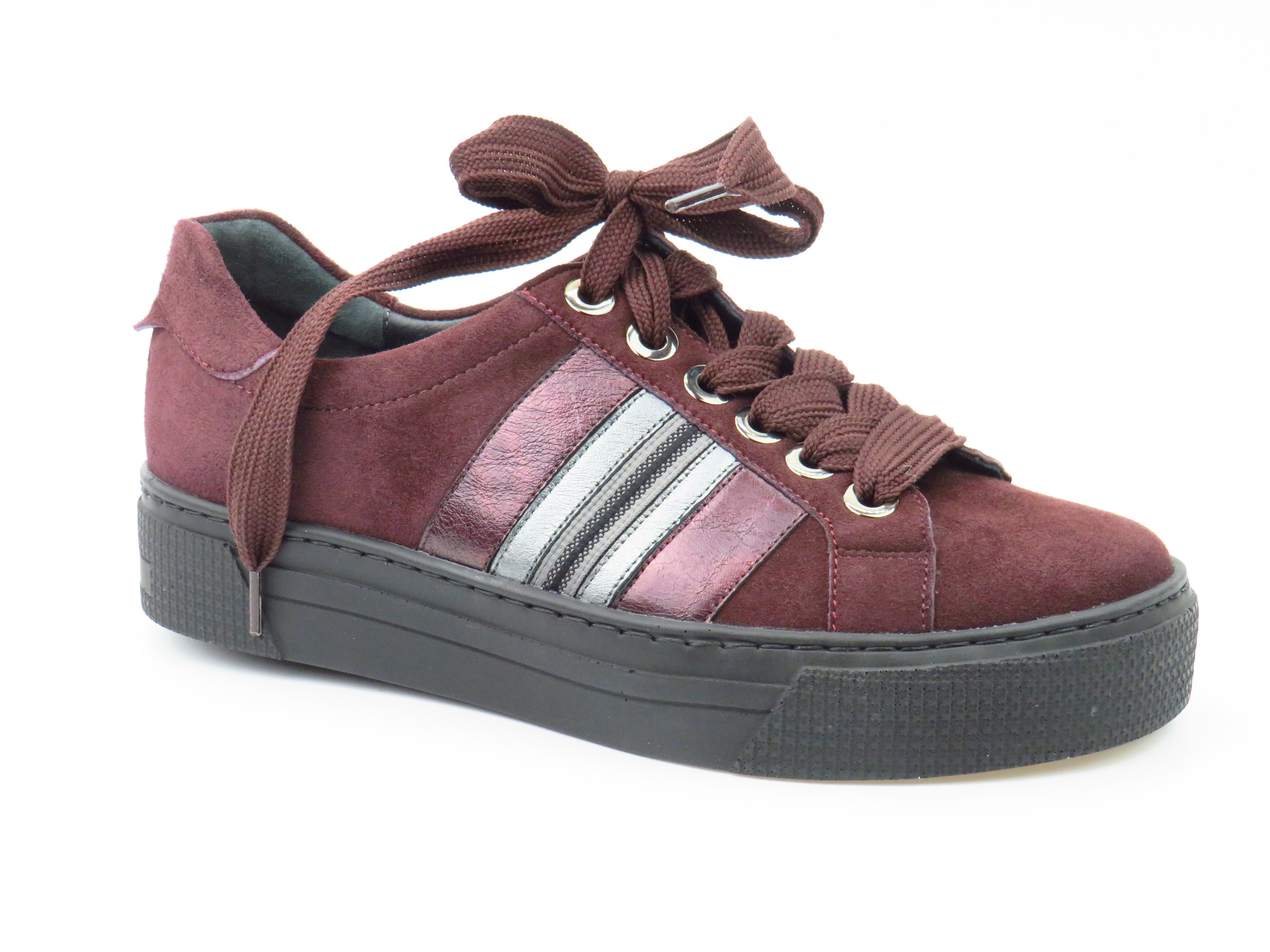 Chev./Nappa rot/anth. H Schnürschuh