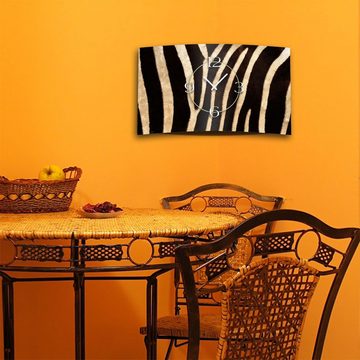 dixtime Wanduhr Animalprint Zebra Fell Designer Wanduhr modernes Wanduhren Design (Einzigartige 3D-Optik aus 4mm Alu-Dibond)